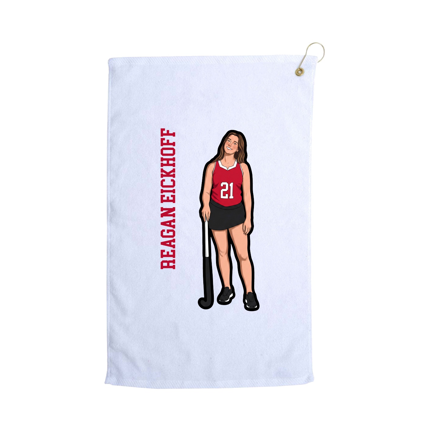 Golf Towel — Name Vertical in White