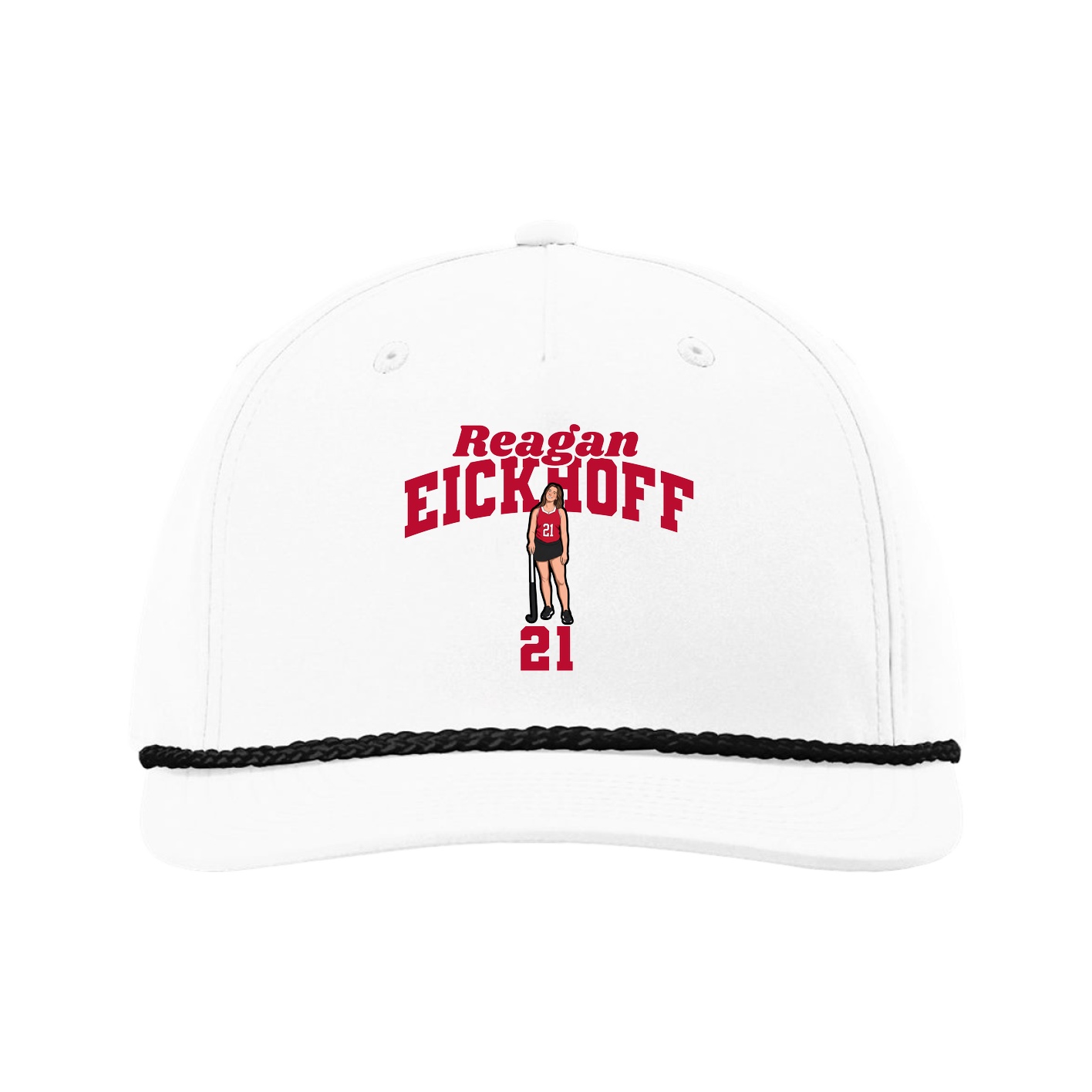 Five-Panel Classic Rope Cap — Signature Arch in White