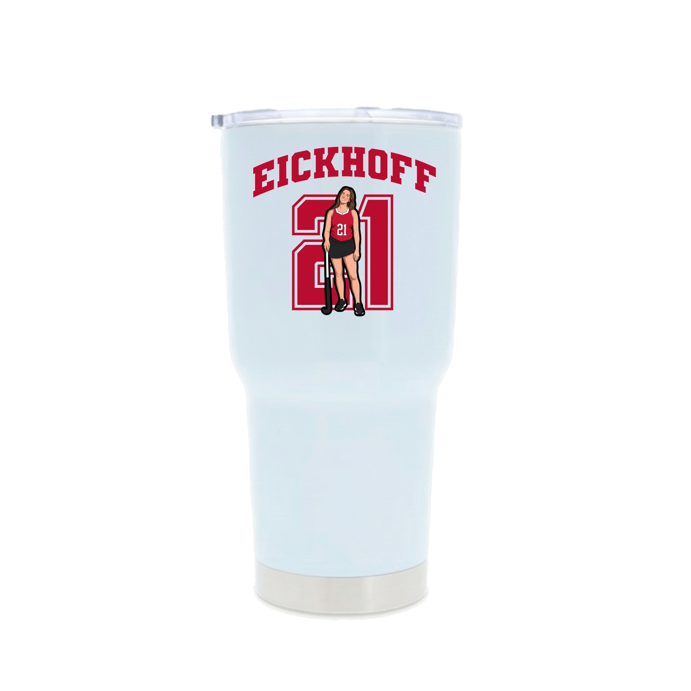 30oz Stainless Steel Tumbler — Number in White
