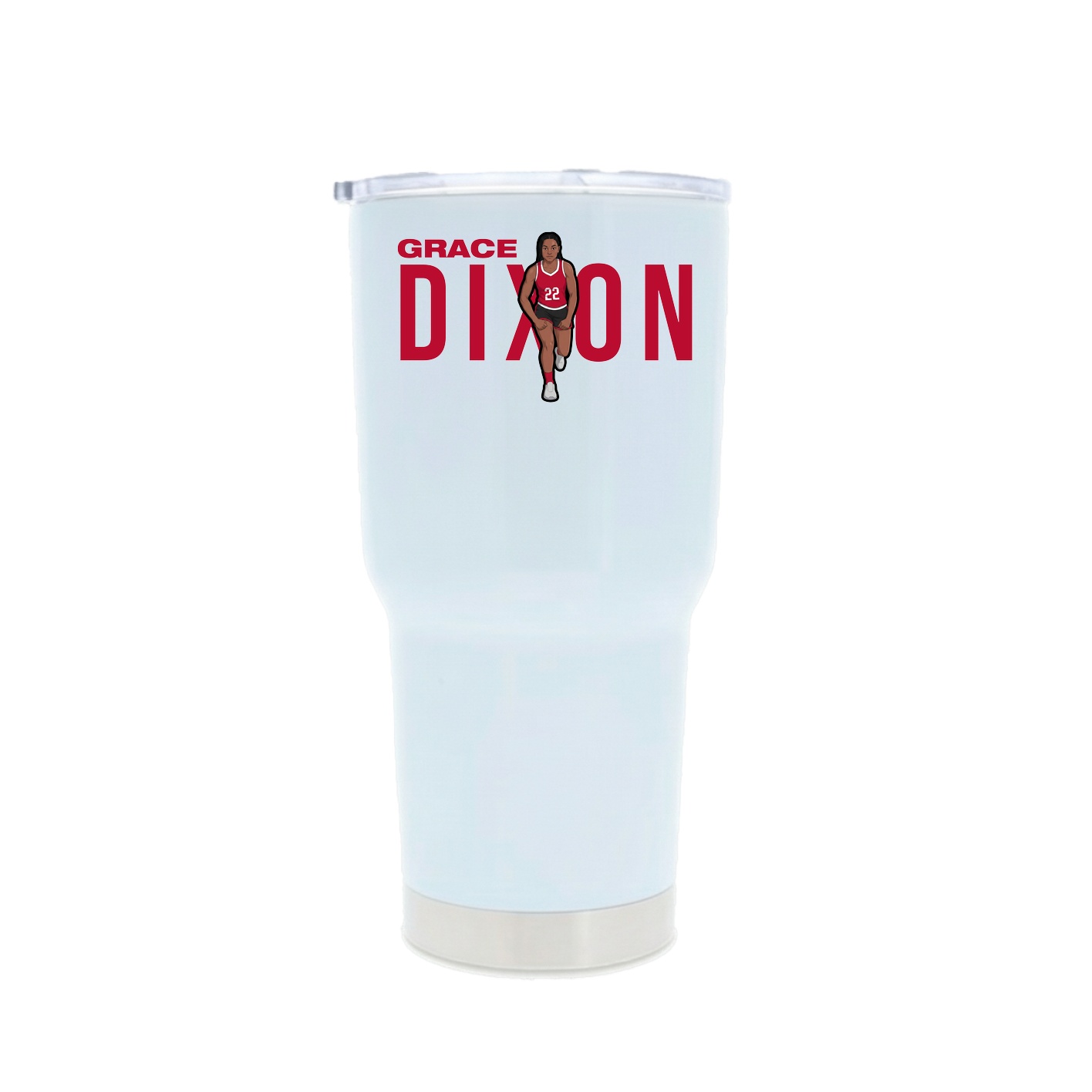 30oz Stainless Steel Tumbler — Player Name in White