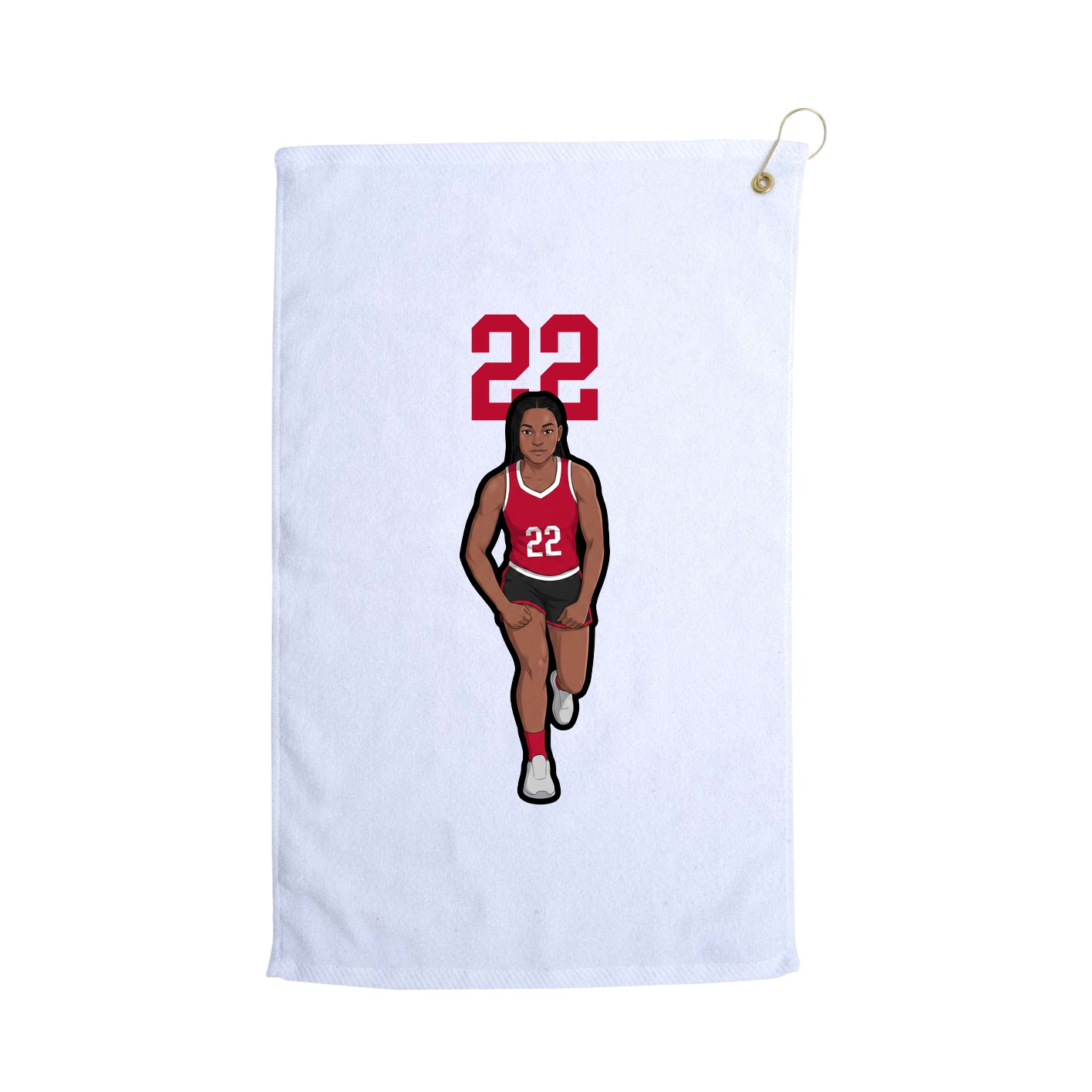 Golf Towel — Number Top in White