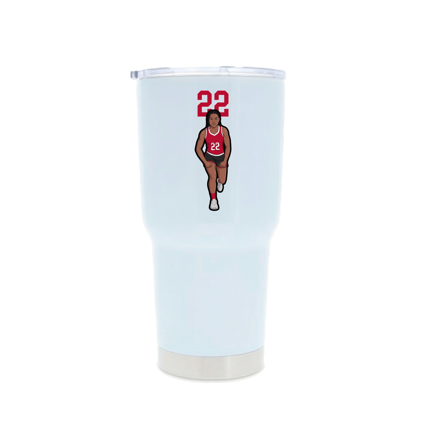 30oz Stainless Steel Tumbler — Number Top in White
