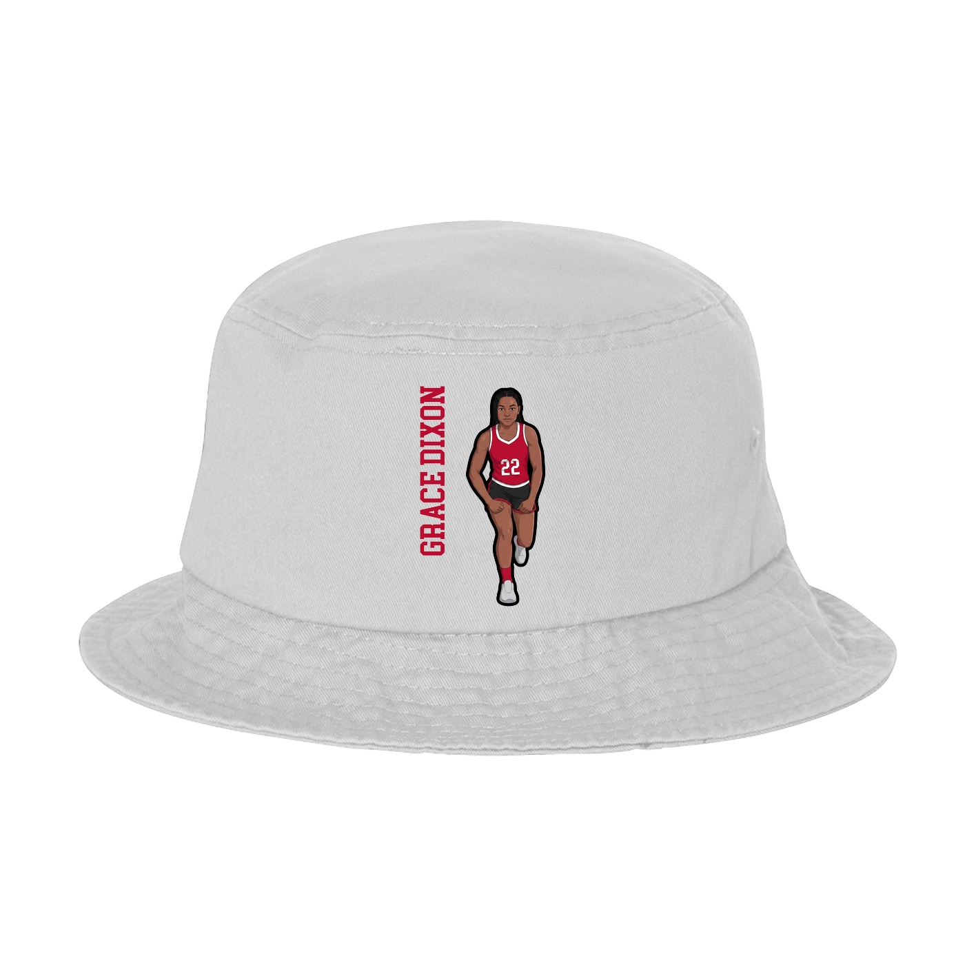 Bucket Cap — Name Vertical in White