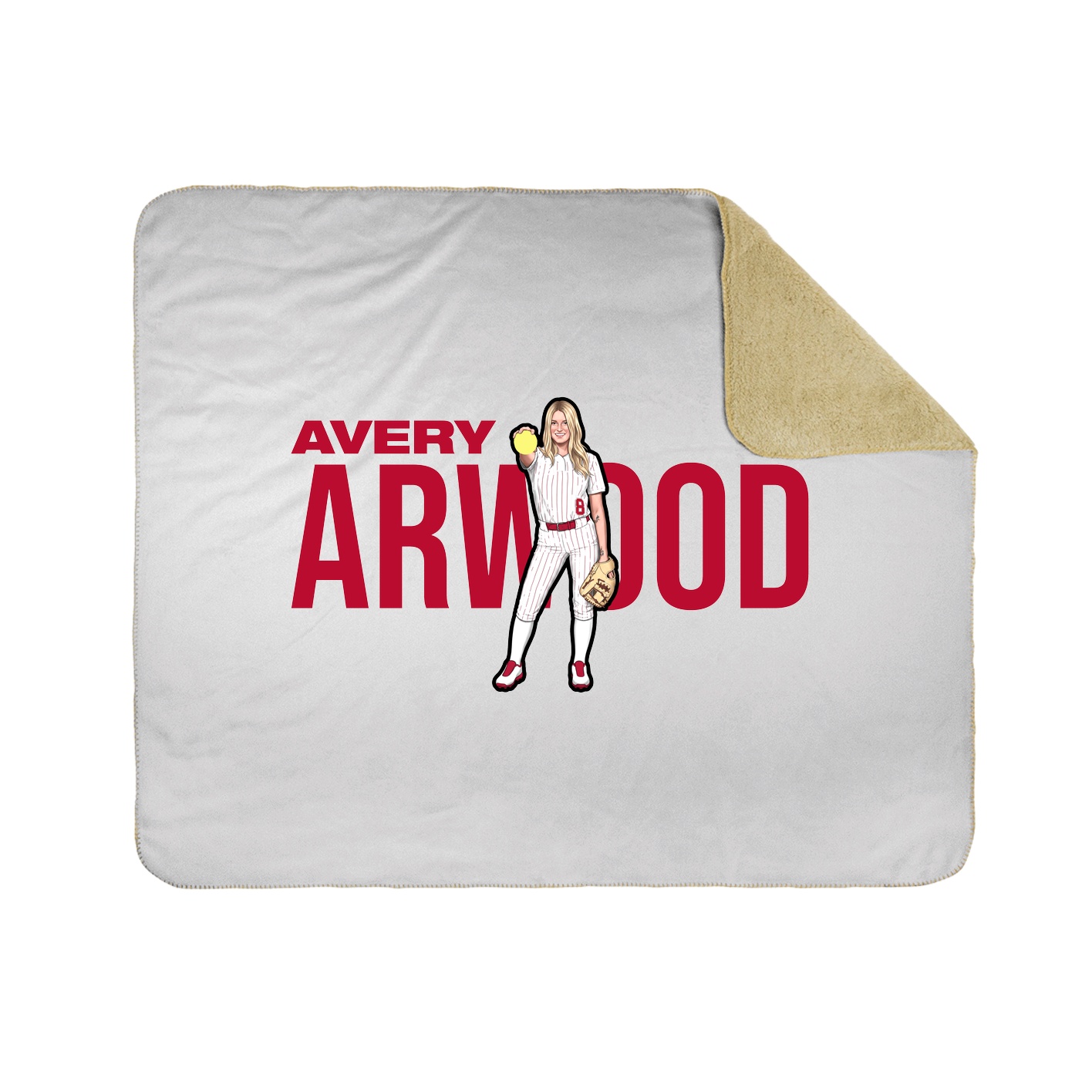 Throw Blanket — Player Name in White