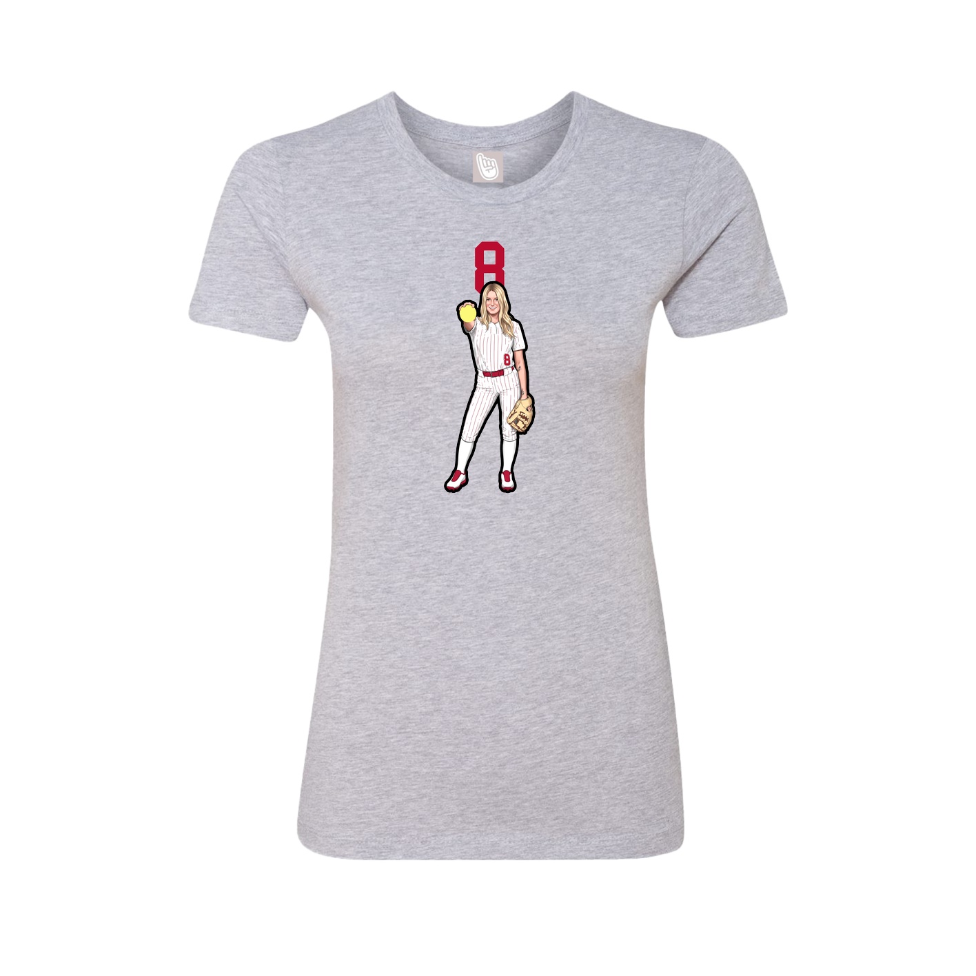 Fitted Women's Tee — Number Top in Grey