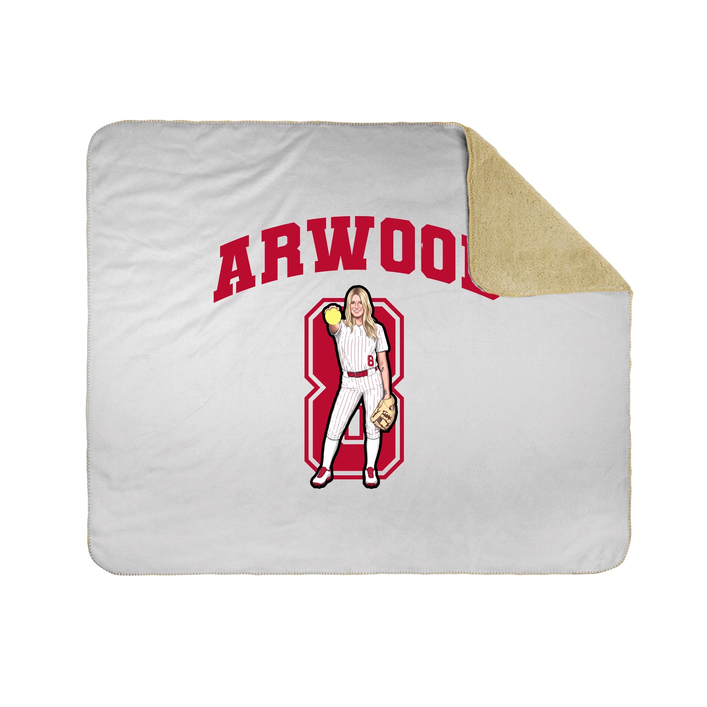 Throw Blanket — Number in White