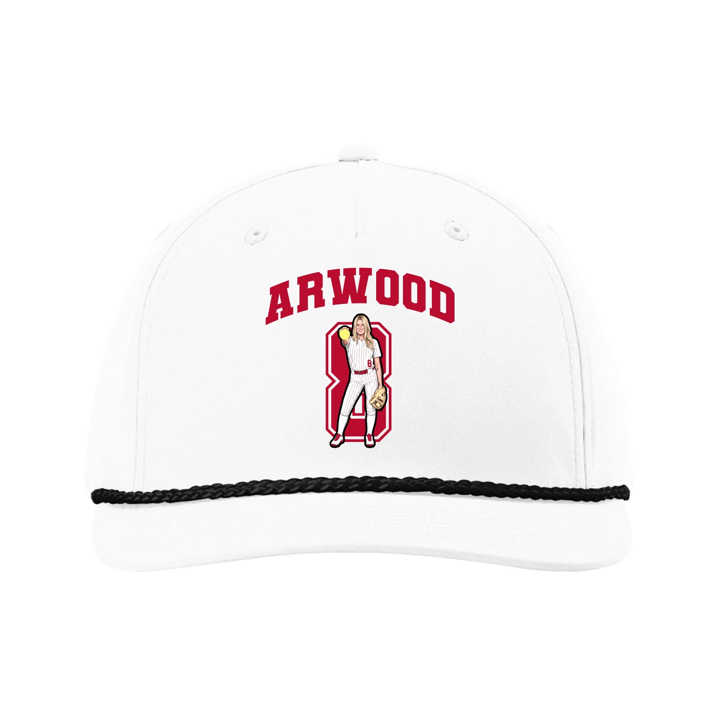 Five-Panel Classic Rope Cap — Number in White