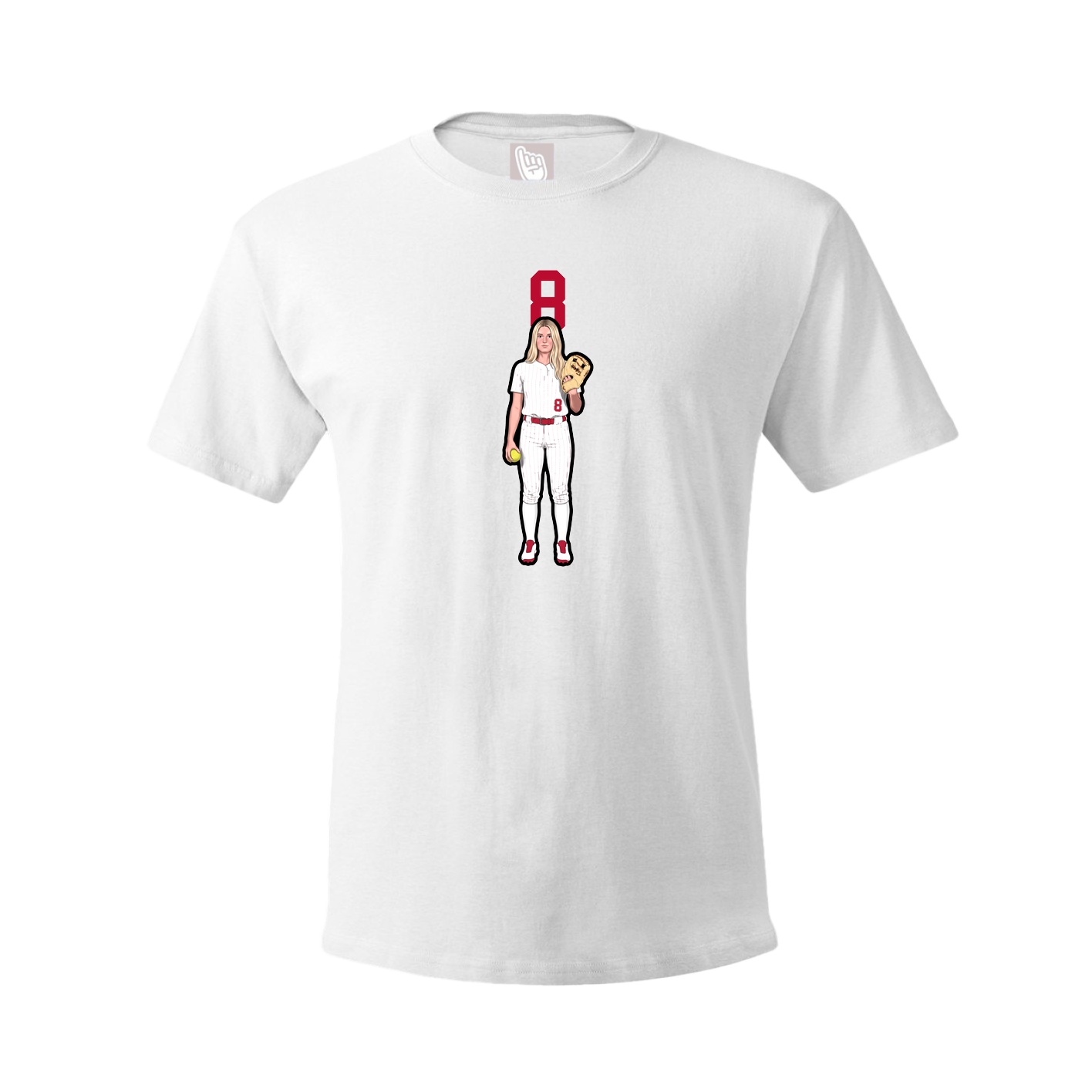 Youth Tee — Number Top in White