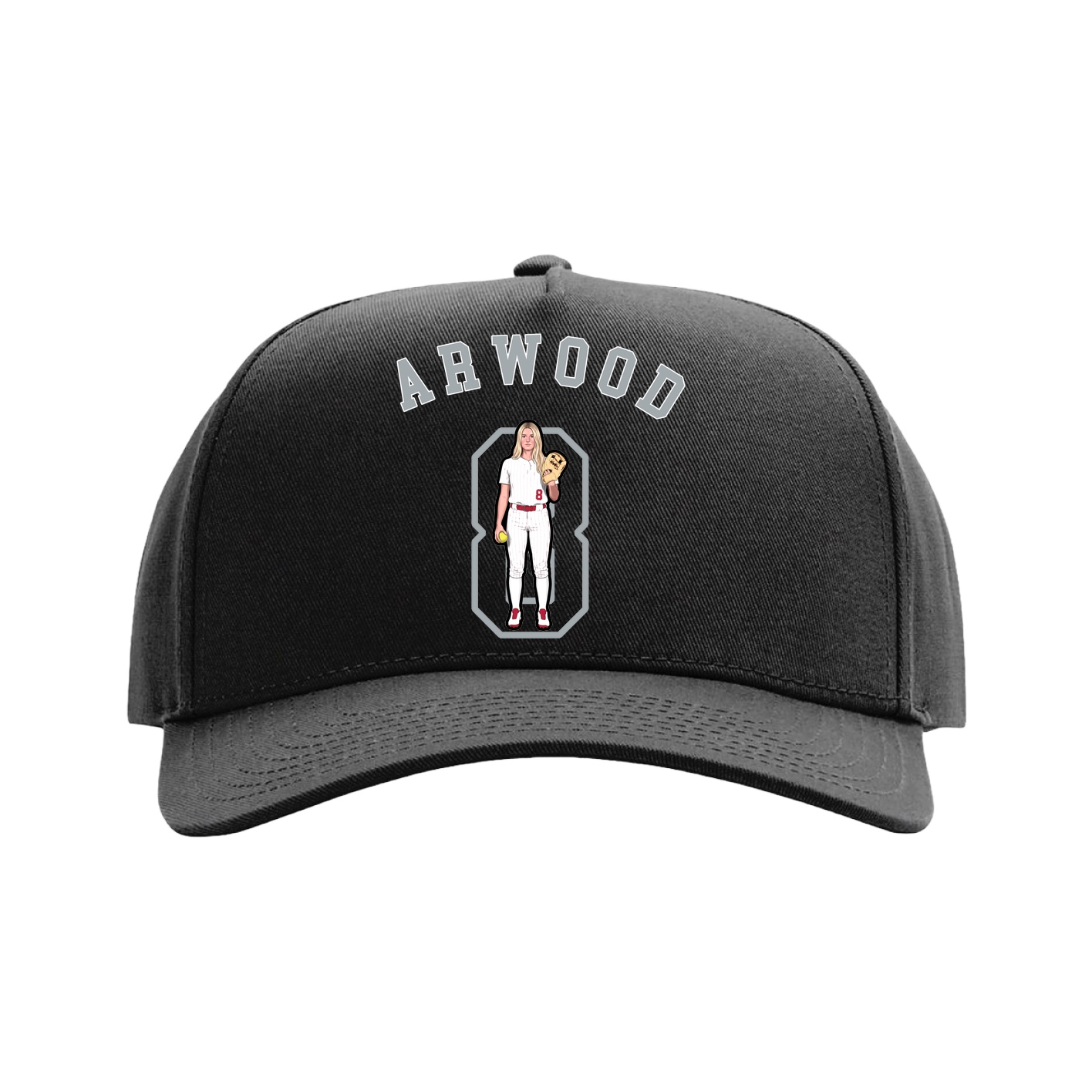 Full Fabric Five-Panel Champ Cap — Shirsey Arch in Black