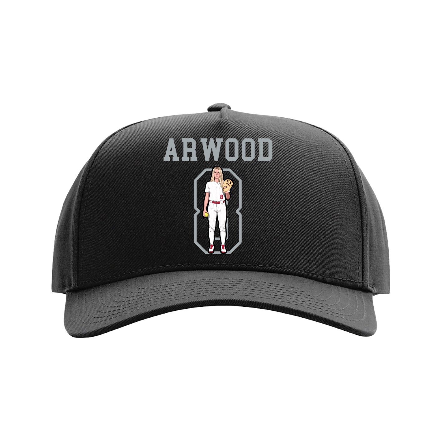 Full Fabric Five-Panel Champ Cap — Shirsey in Black