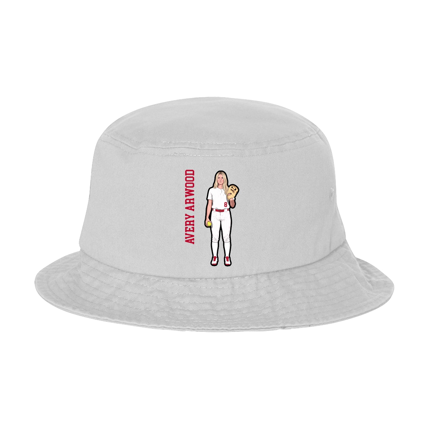 Bucket Cap — Name Vertical in White