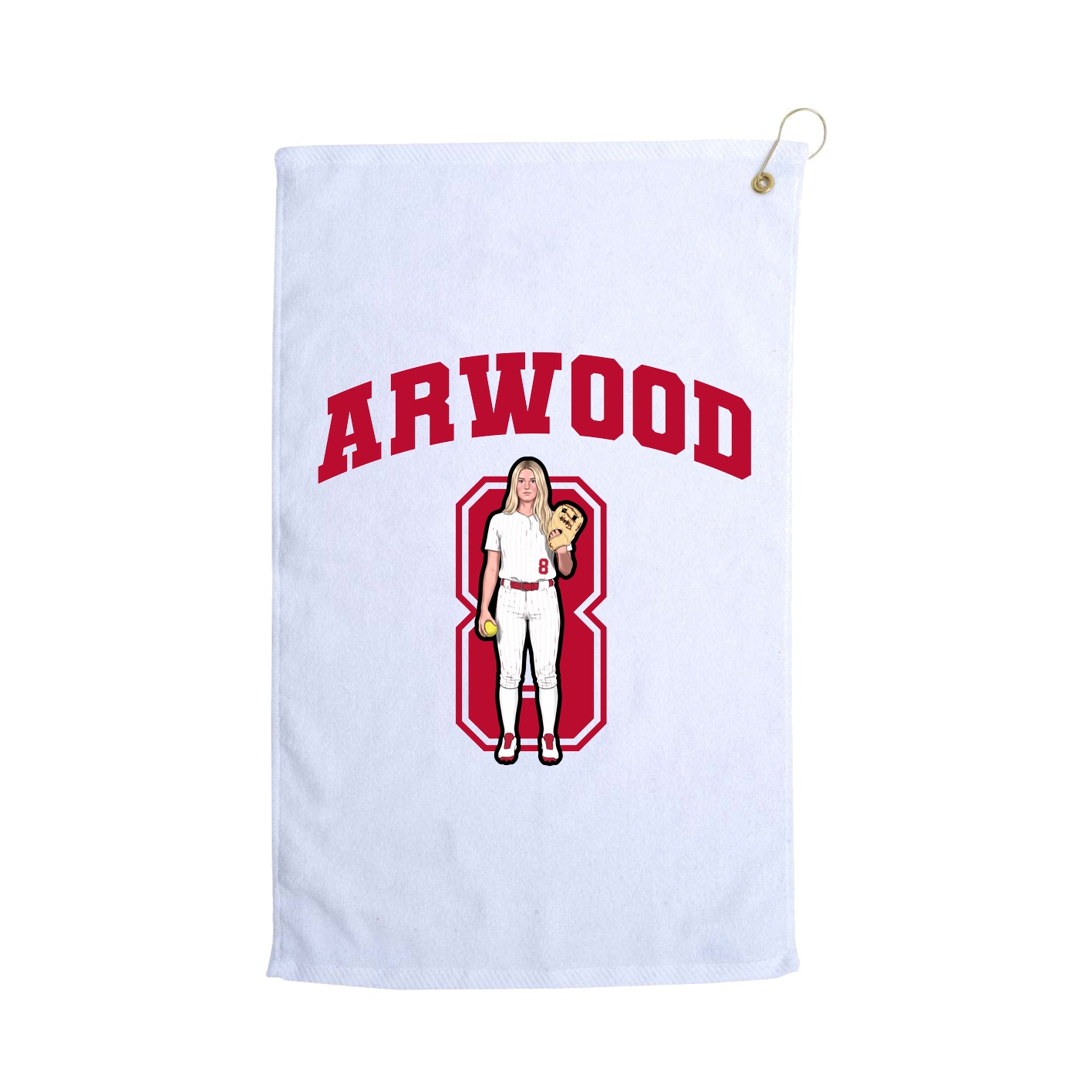 Golf Towel — Number in White