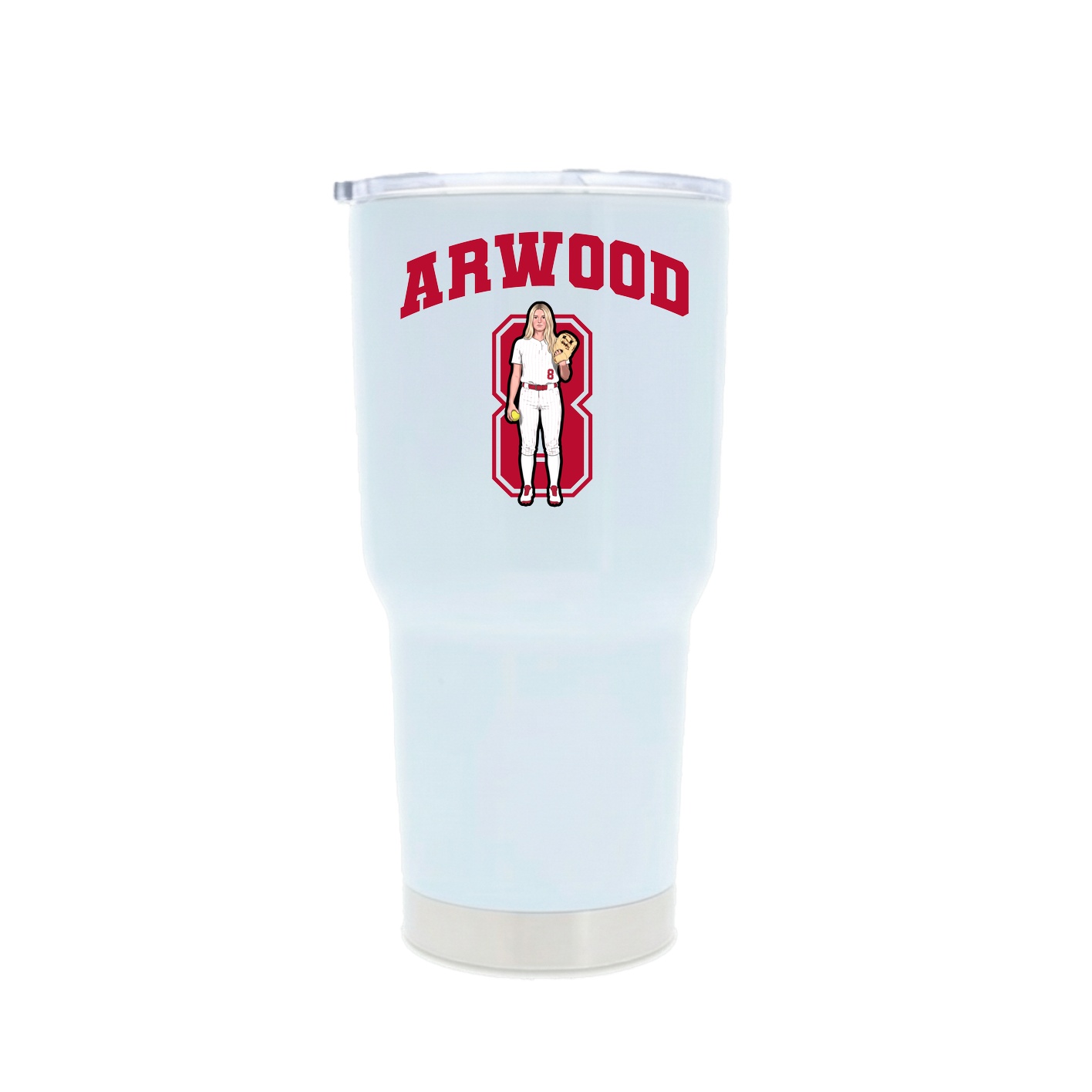 30oz Stainless Steel Tumbler — Number in White