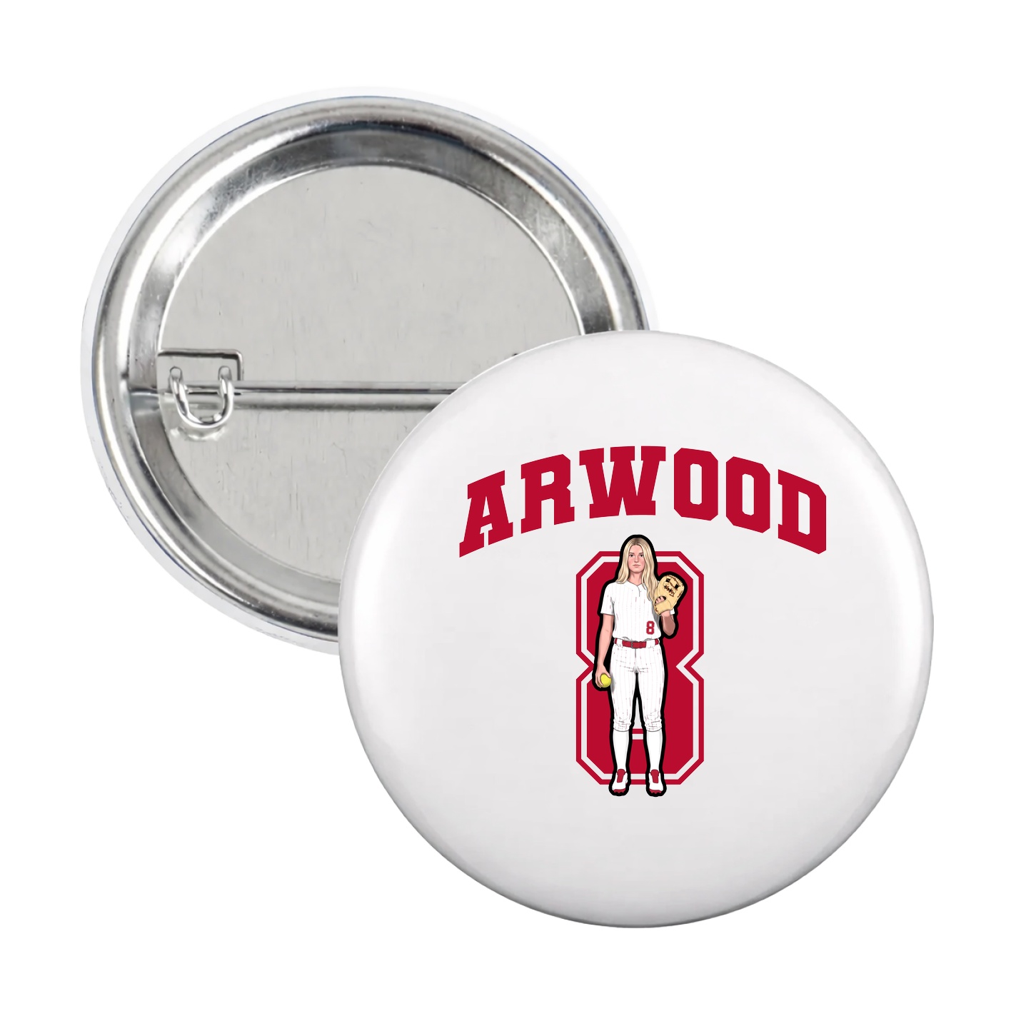 Game Day Button — Number in White