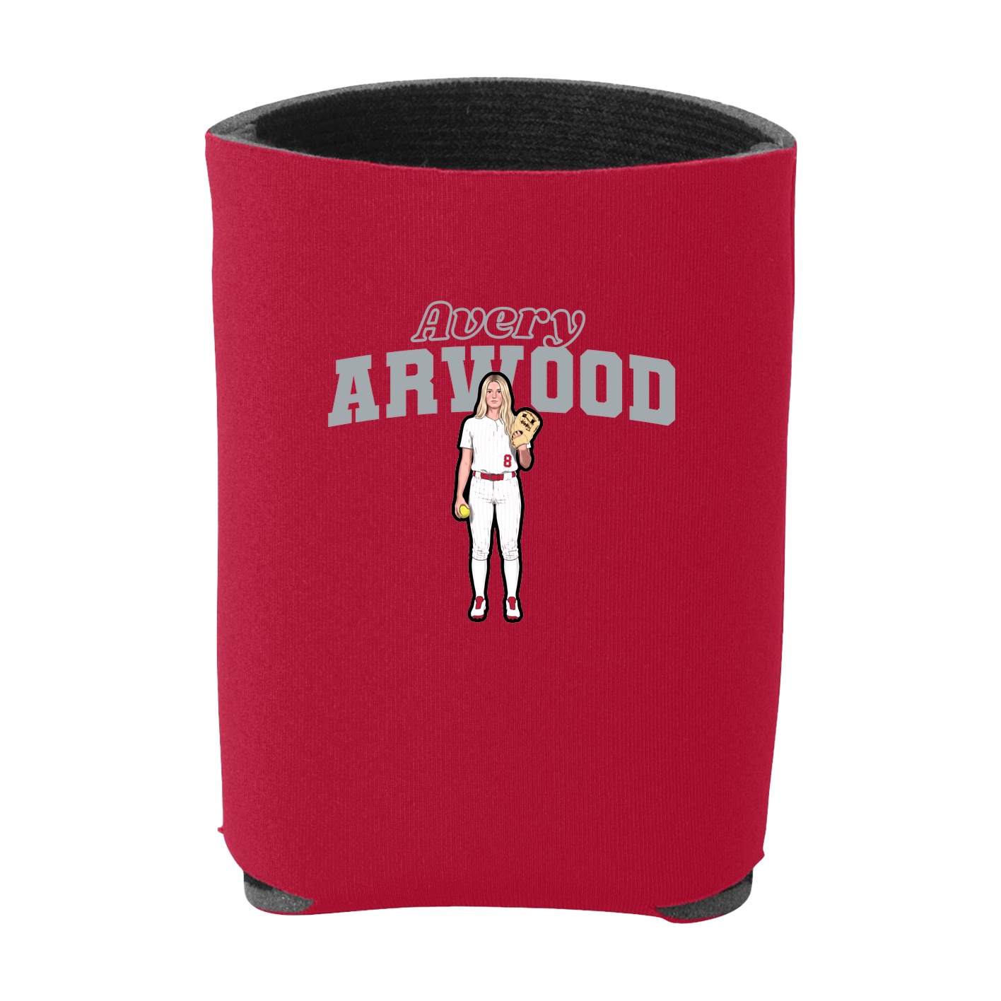 Can Holder — Name Arch in Red