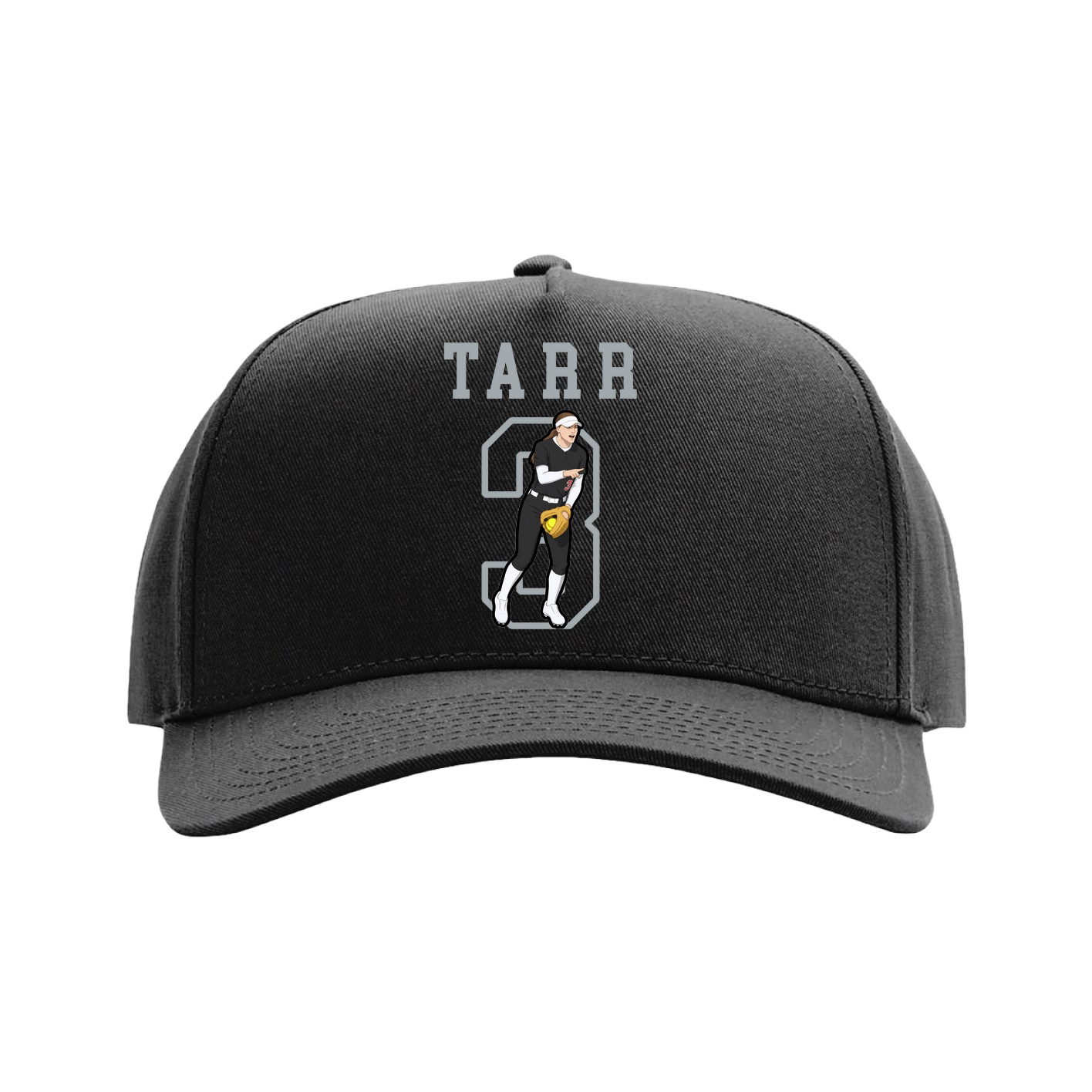 Full Fabric Five-Panel Champ Cap — Shirsey in Black