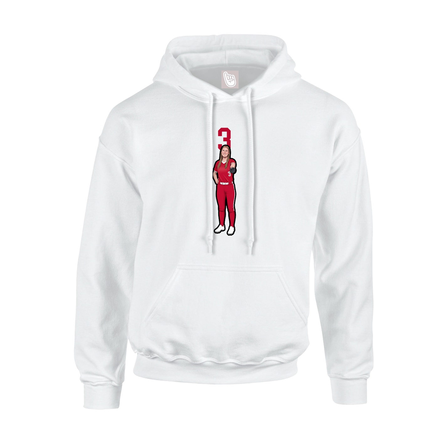 Hoodie — Number Top in White