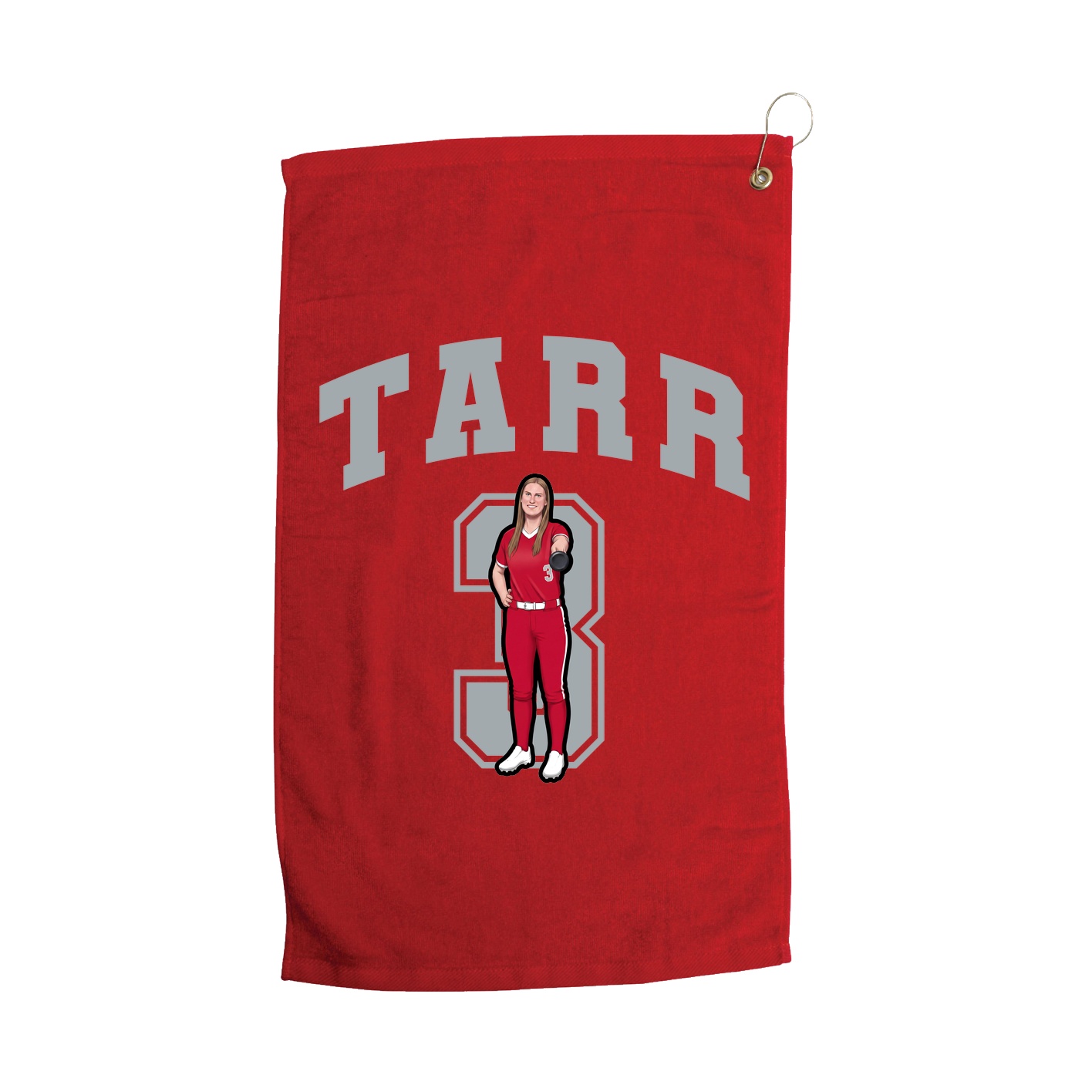 Golf Towel — Number in Red