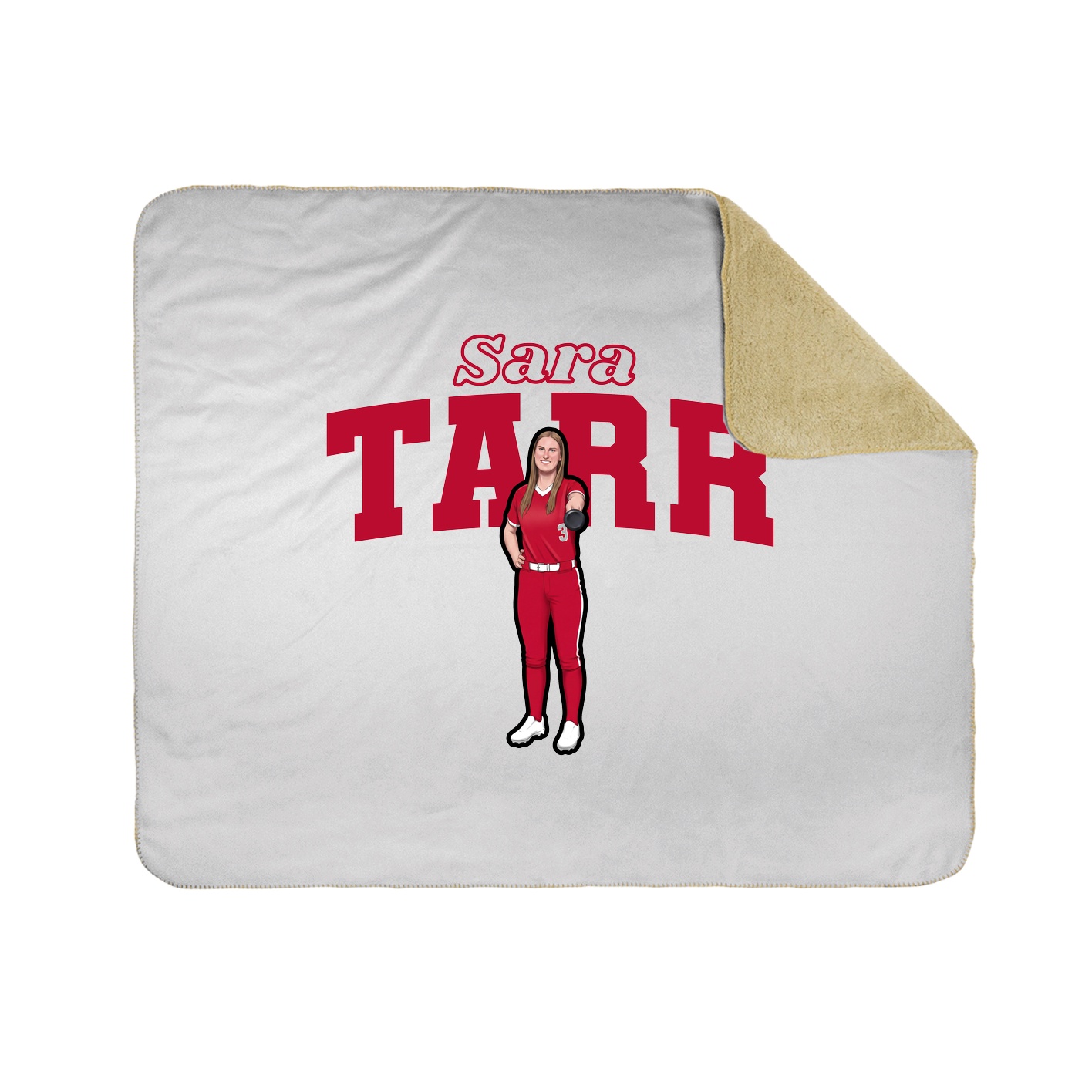Throw Blanket — Name Arch in White