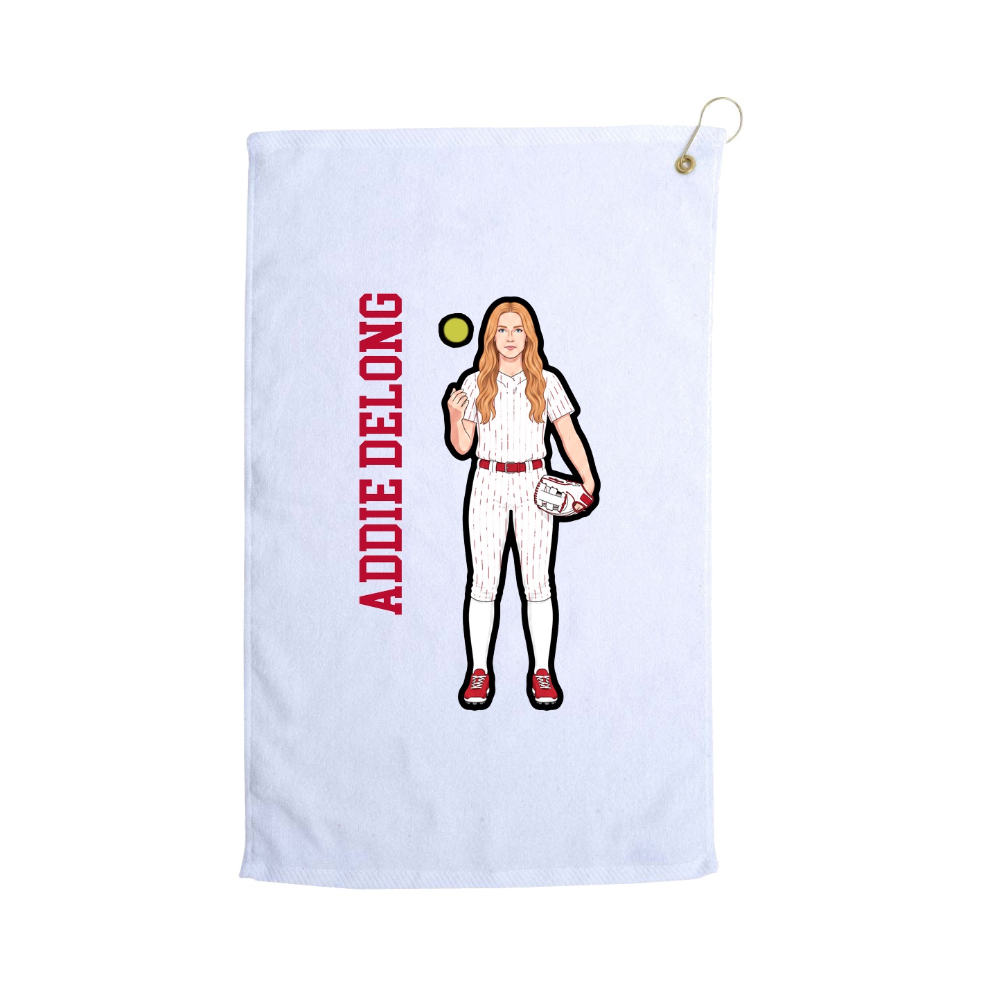 Golf Towel — Name Vertical in White