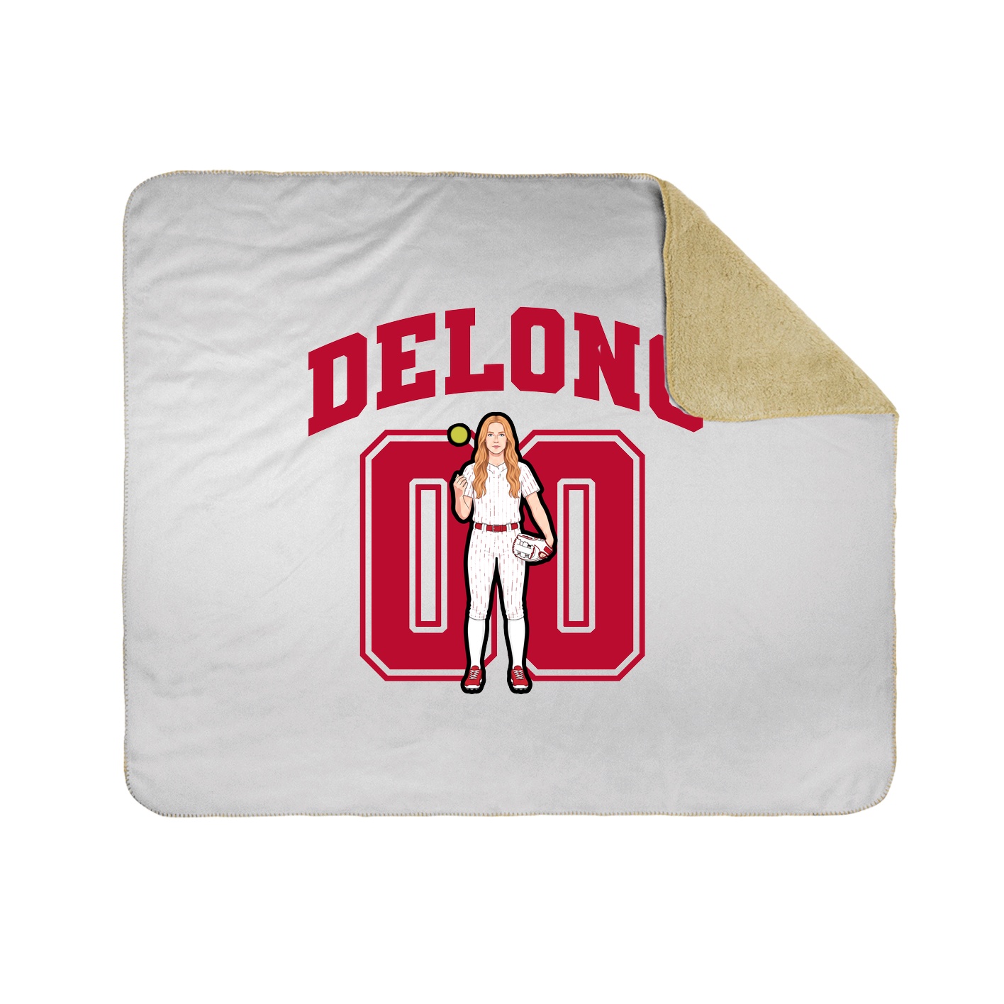 Throw Blanket — Number in White