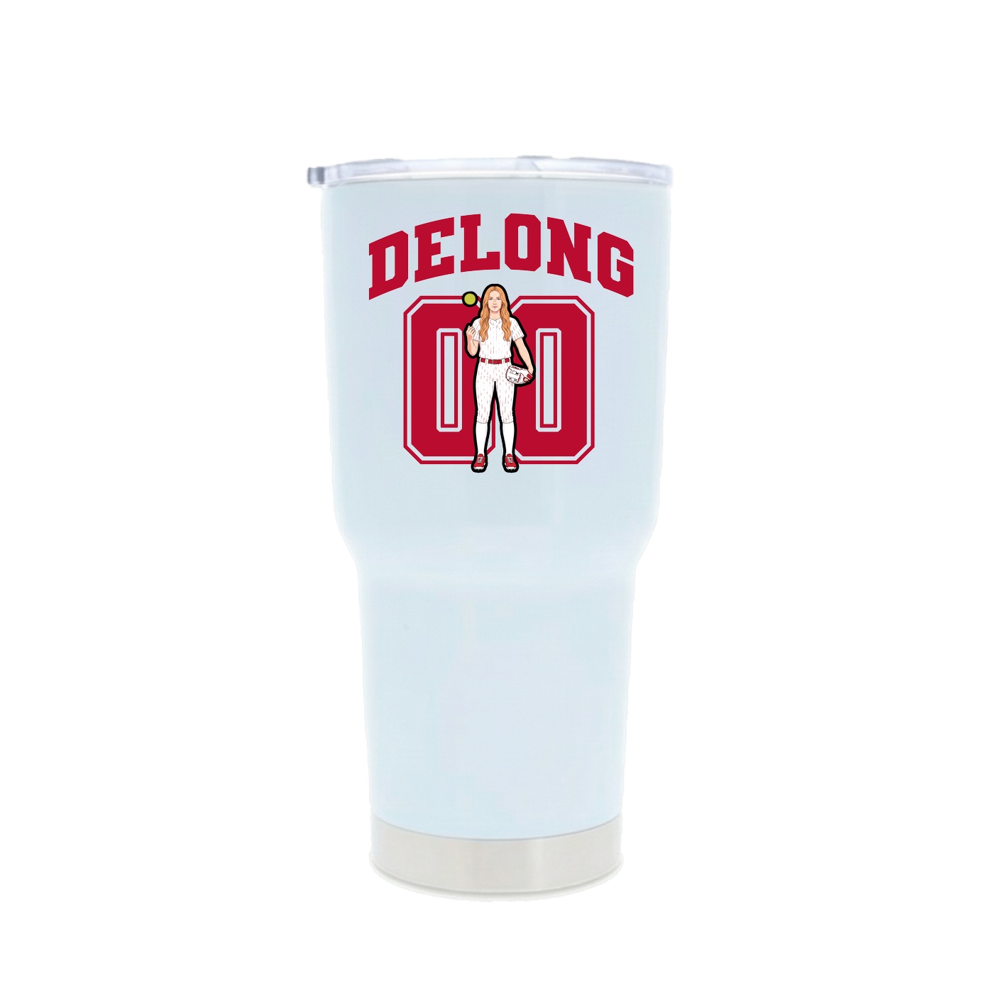 30oz Stainless Steel Tumbler — Number in White