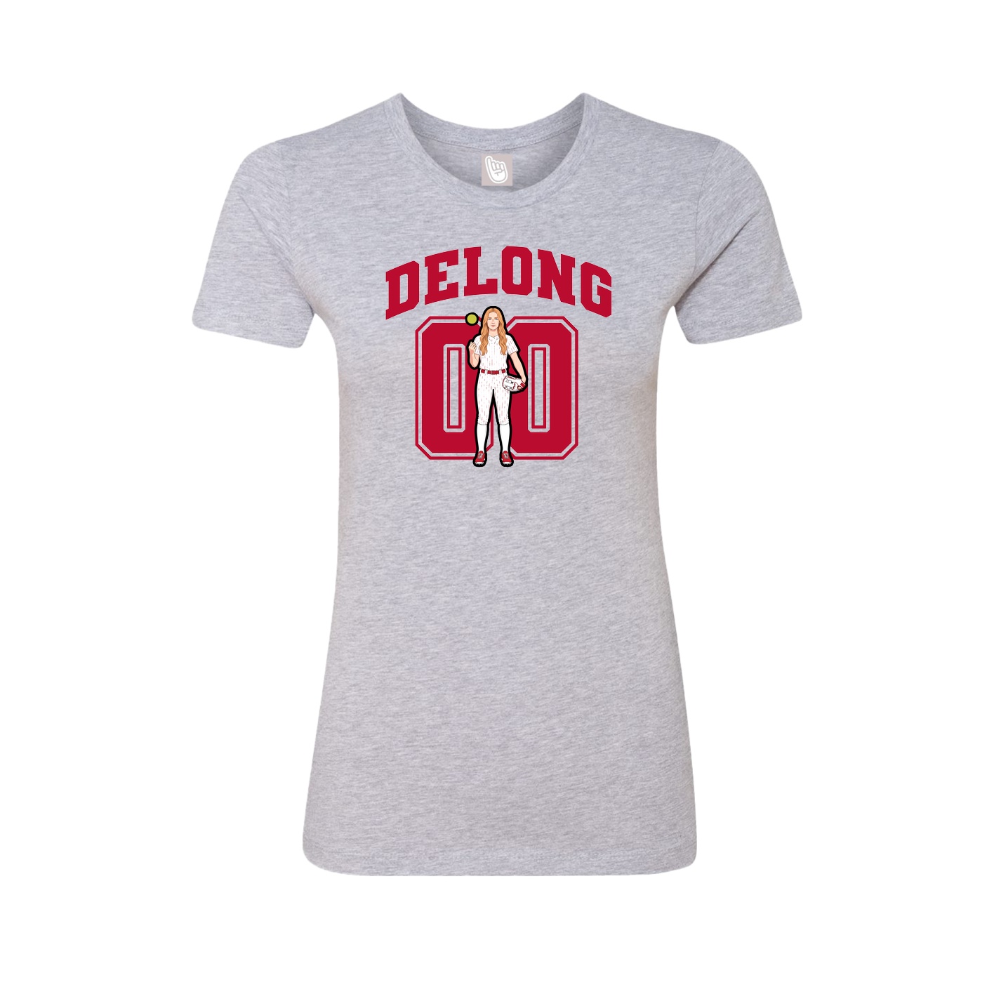 Fitted Women's Tee — Number in Grey