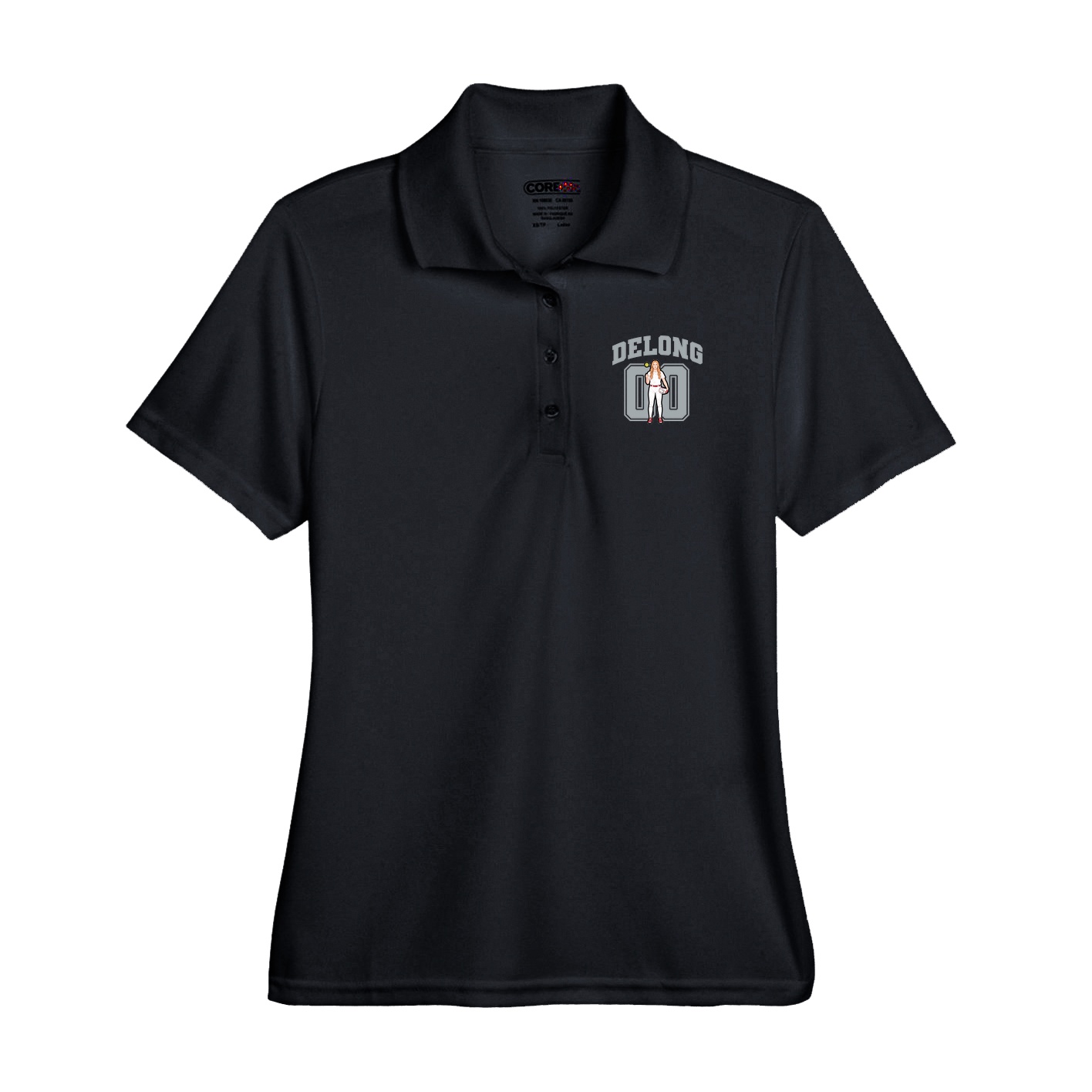 Performance Polo — Number in Black