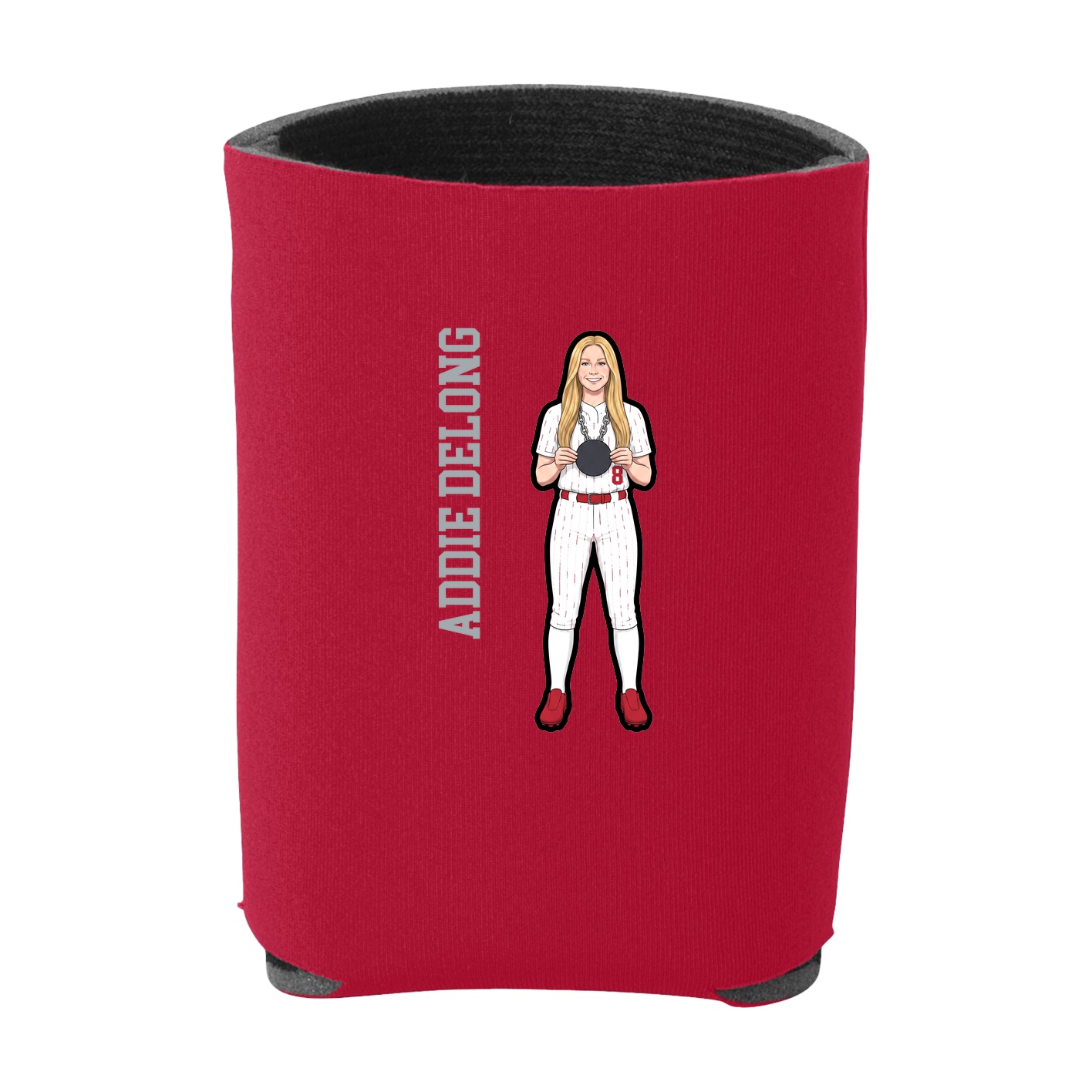 Can Holder — Name Vertical in Red