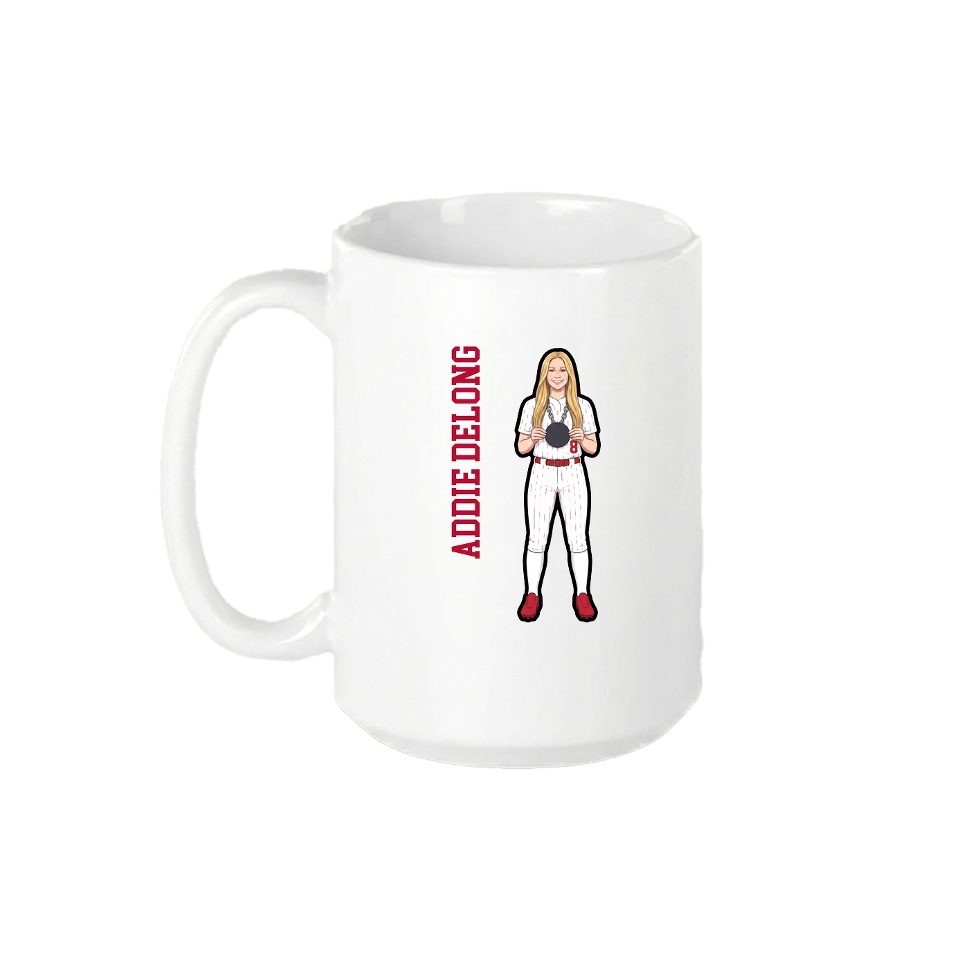 15oz Coffee Mug — Name Vertical in White