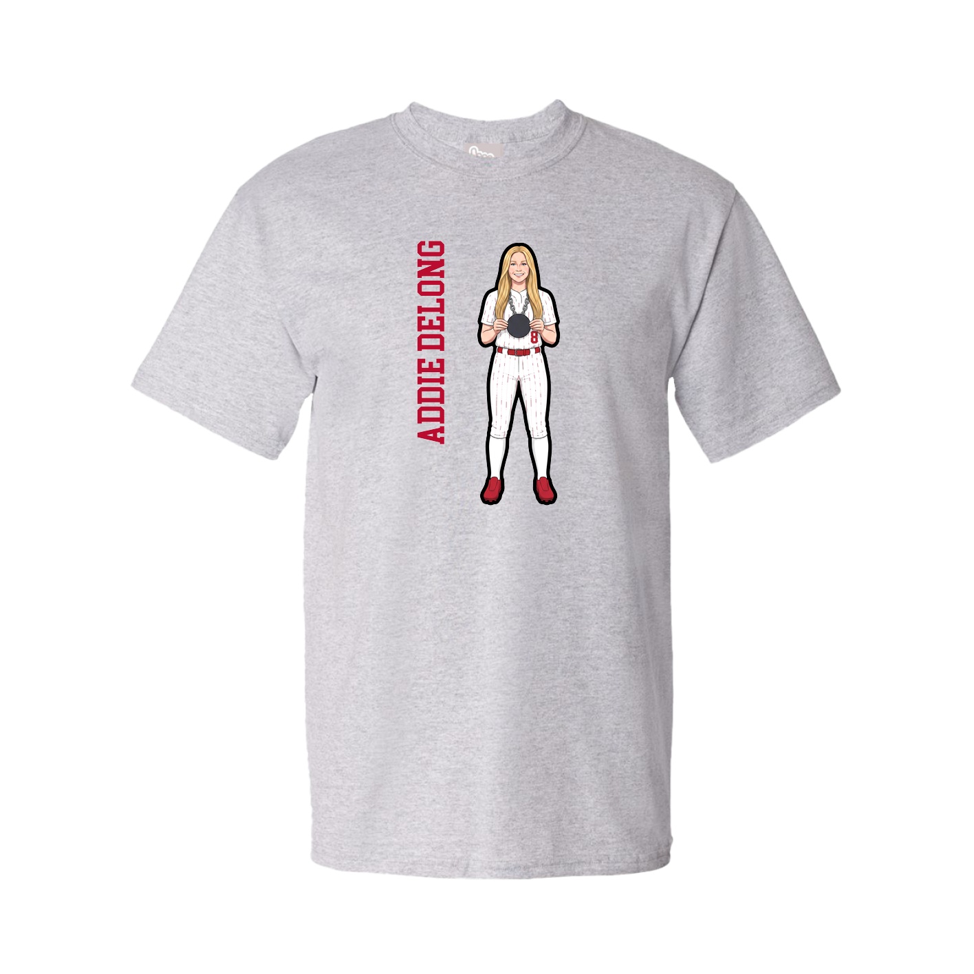Youth Tee — Name Vertical in Grey