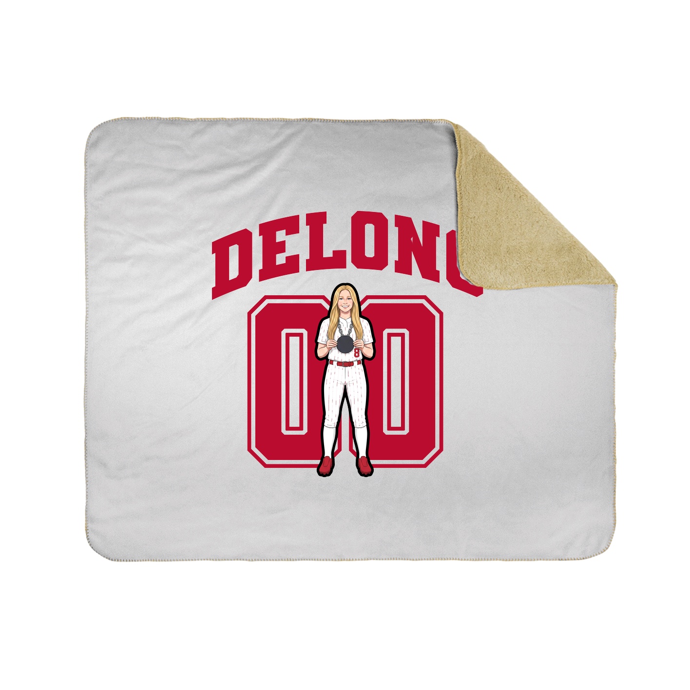 Throw Blanket — Number in White