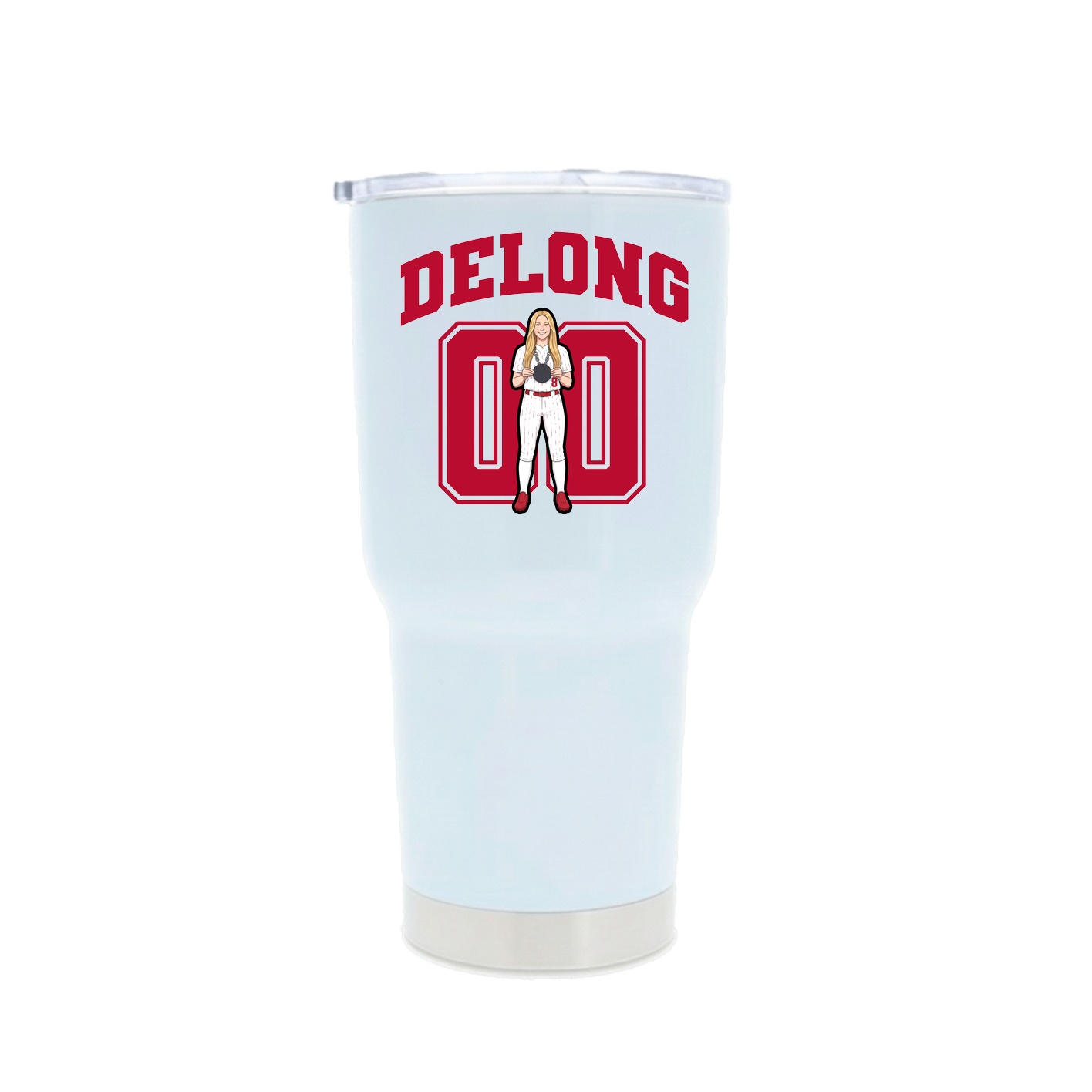 30oz Stainless Steel Tumbler — Number in White