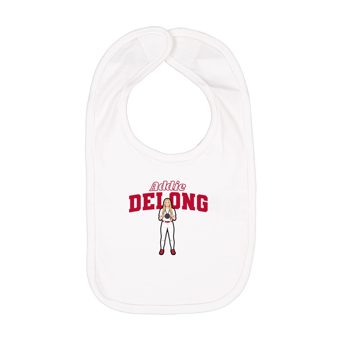 Infant Bib — Name Arch in White