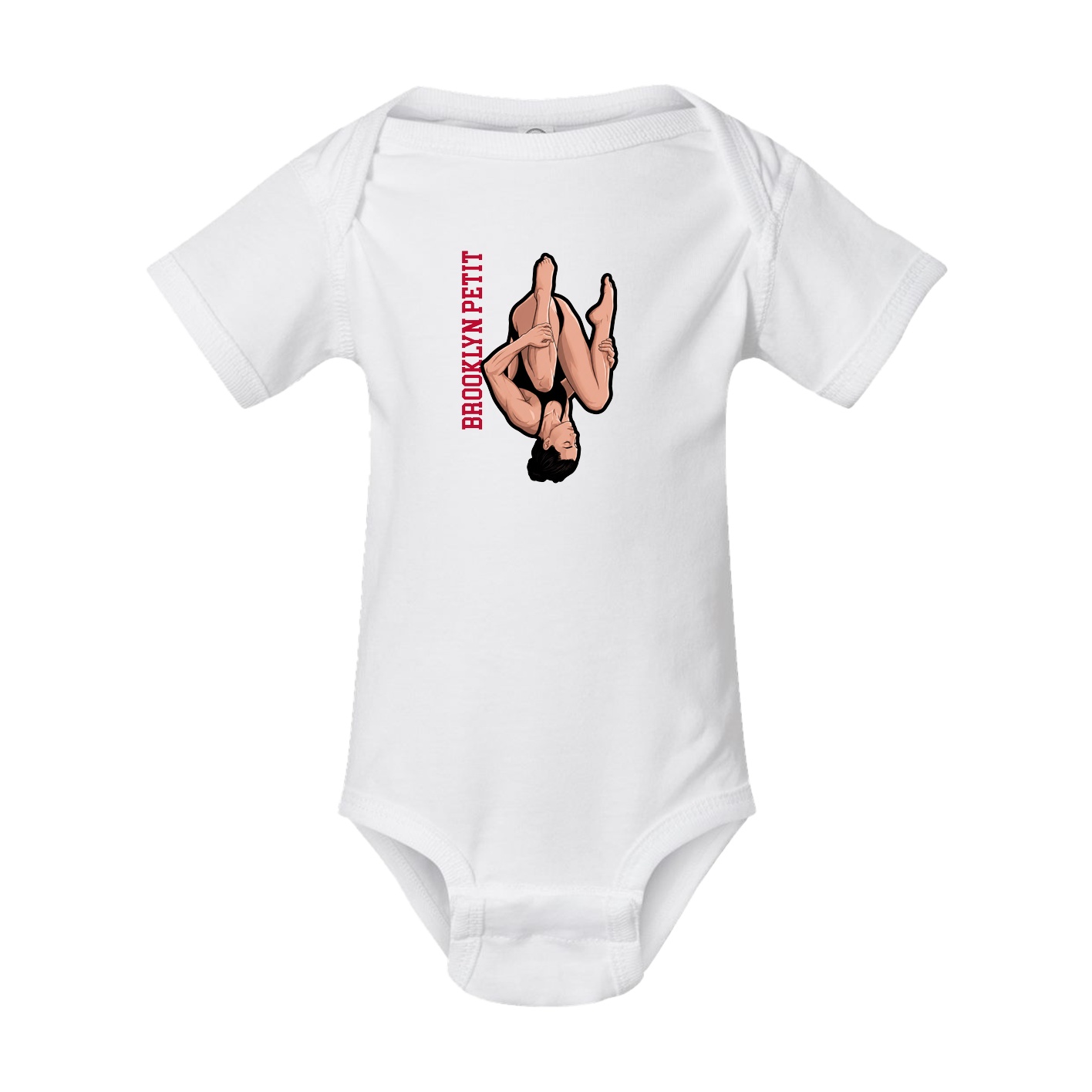 Baby Onesie — Name Vertical in White
