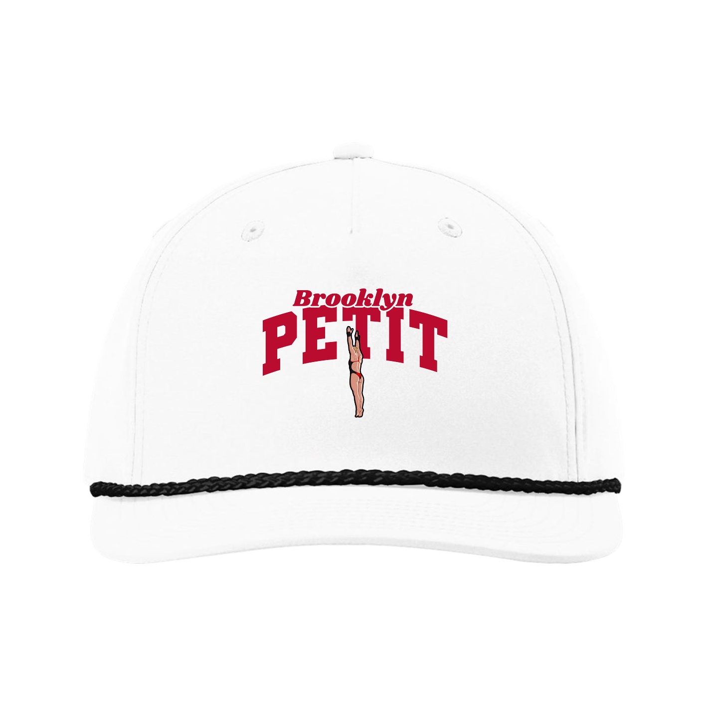 Five-Panel Classic Rope Cap — Signature Arch in White