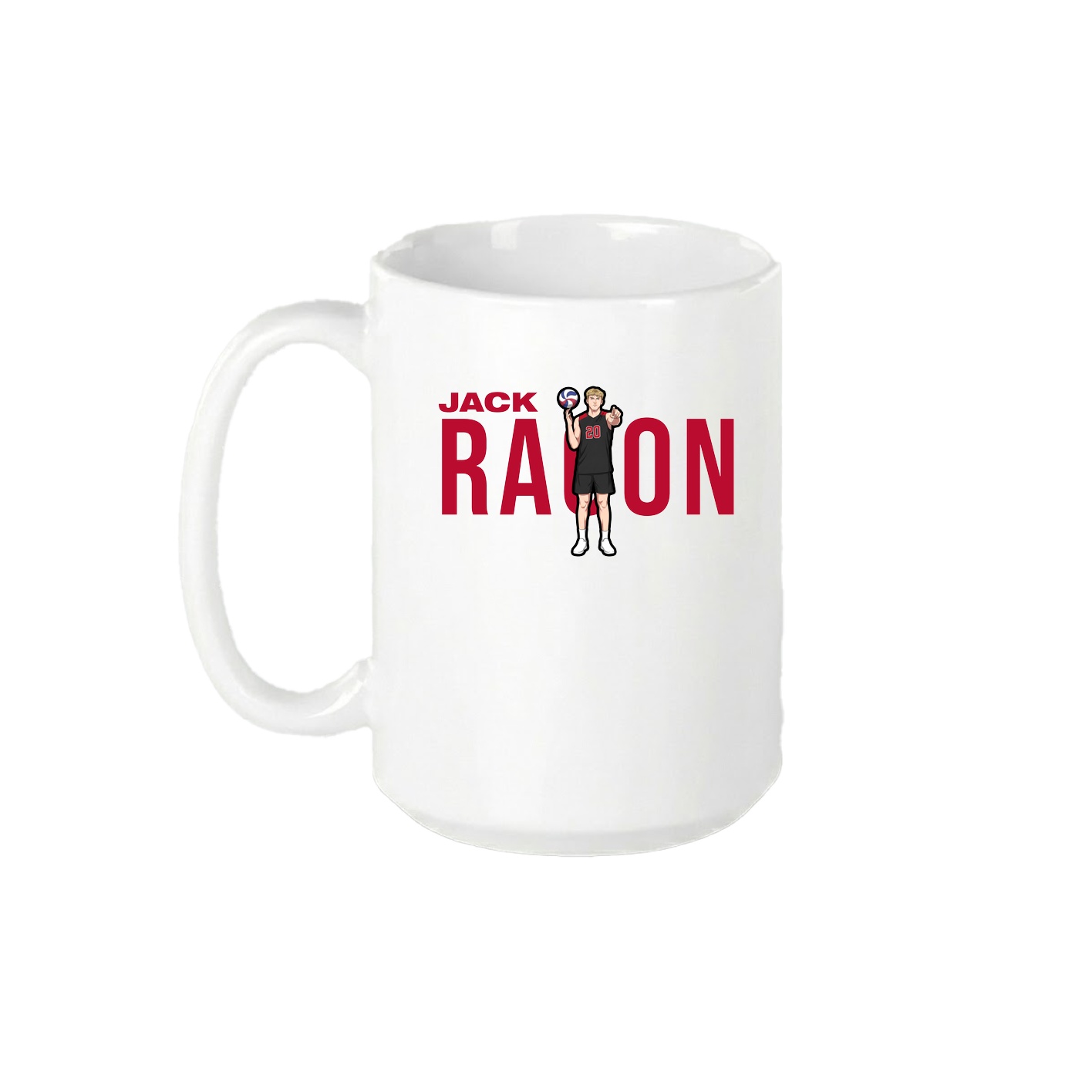 15oz Coffee Mug — Player Name in White