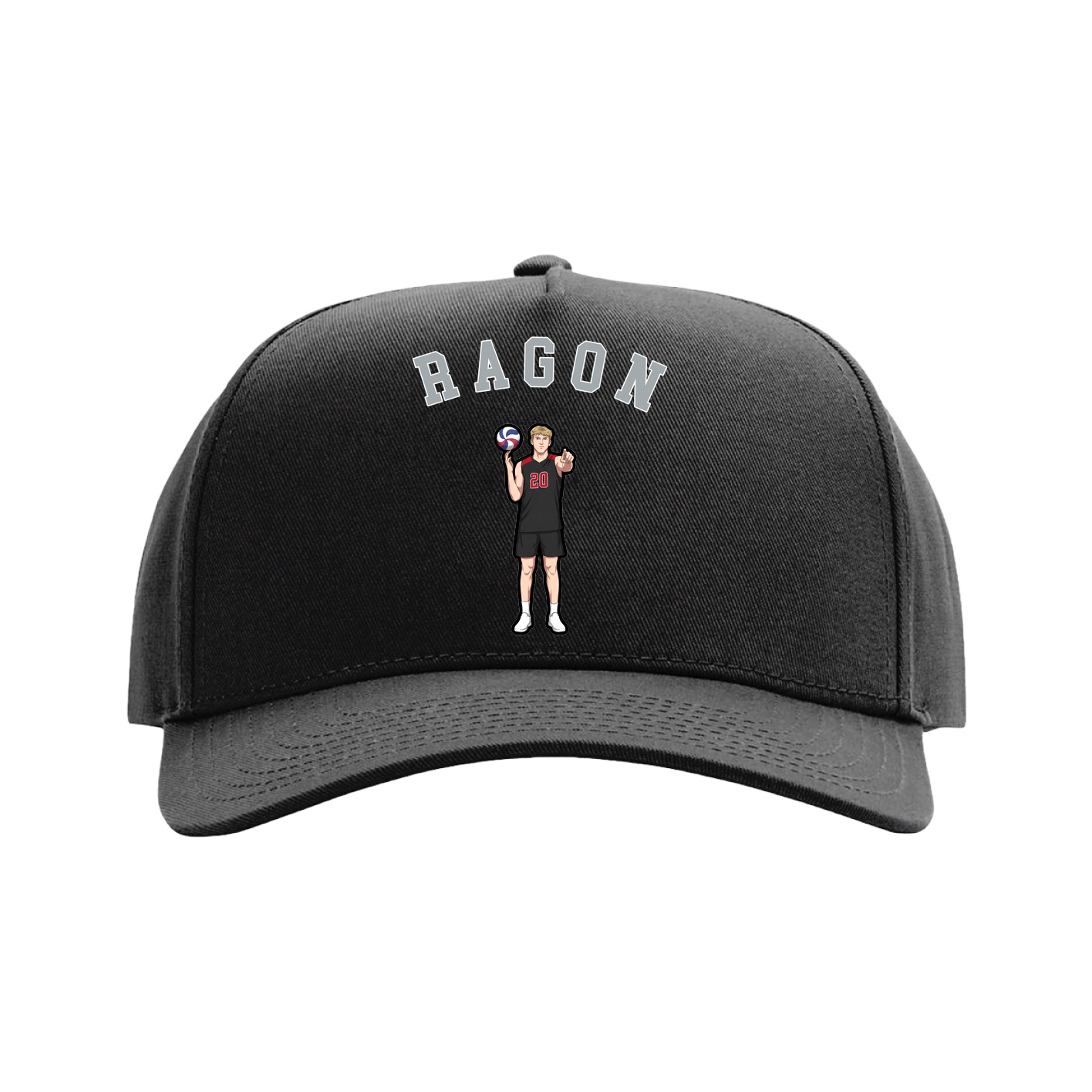 Full Fabric Five-Panel Champ Cap — Shirsey Arch in Black