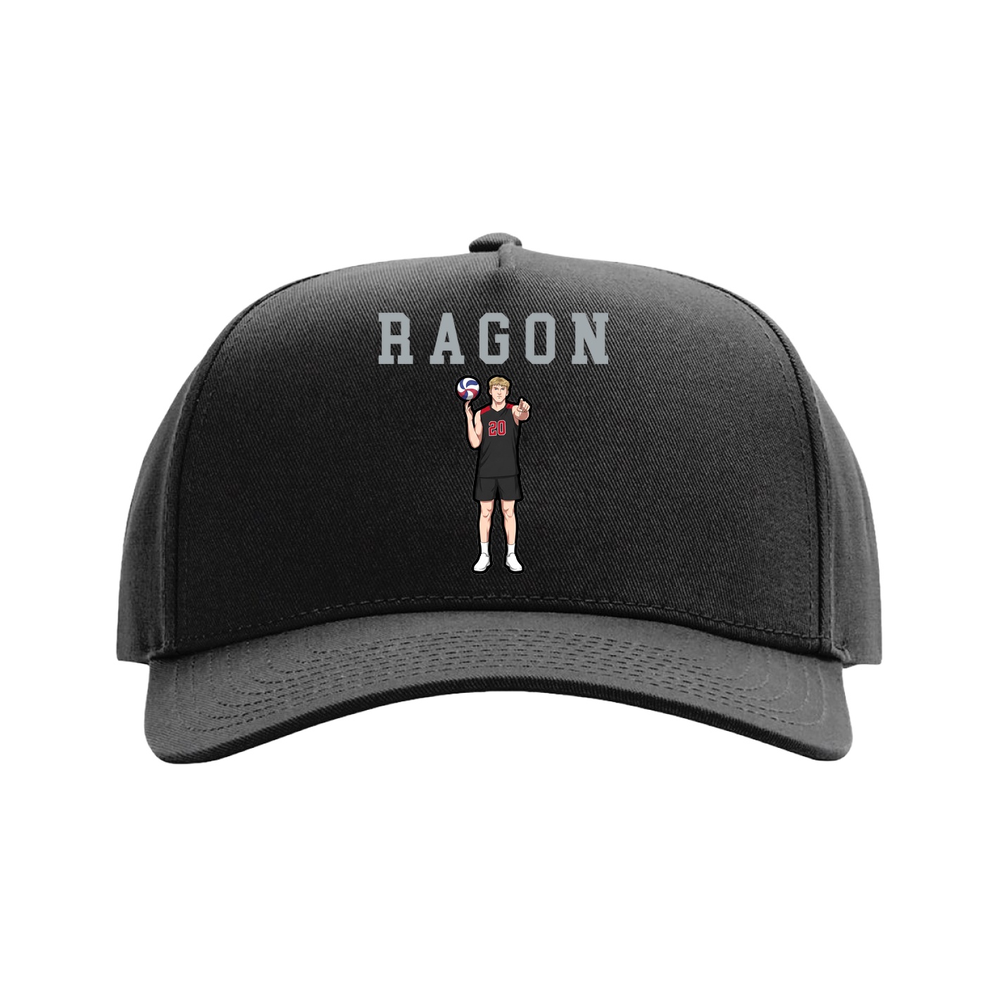 Full Fabric Five-Panel Champ Cap — Shirsey in Black