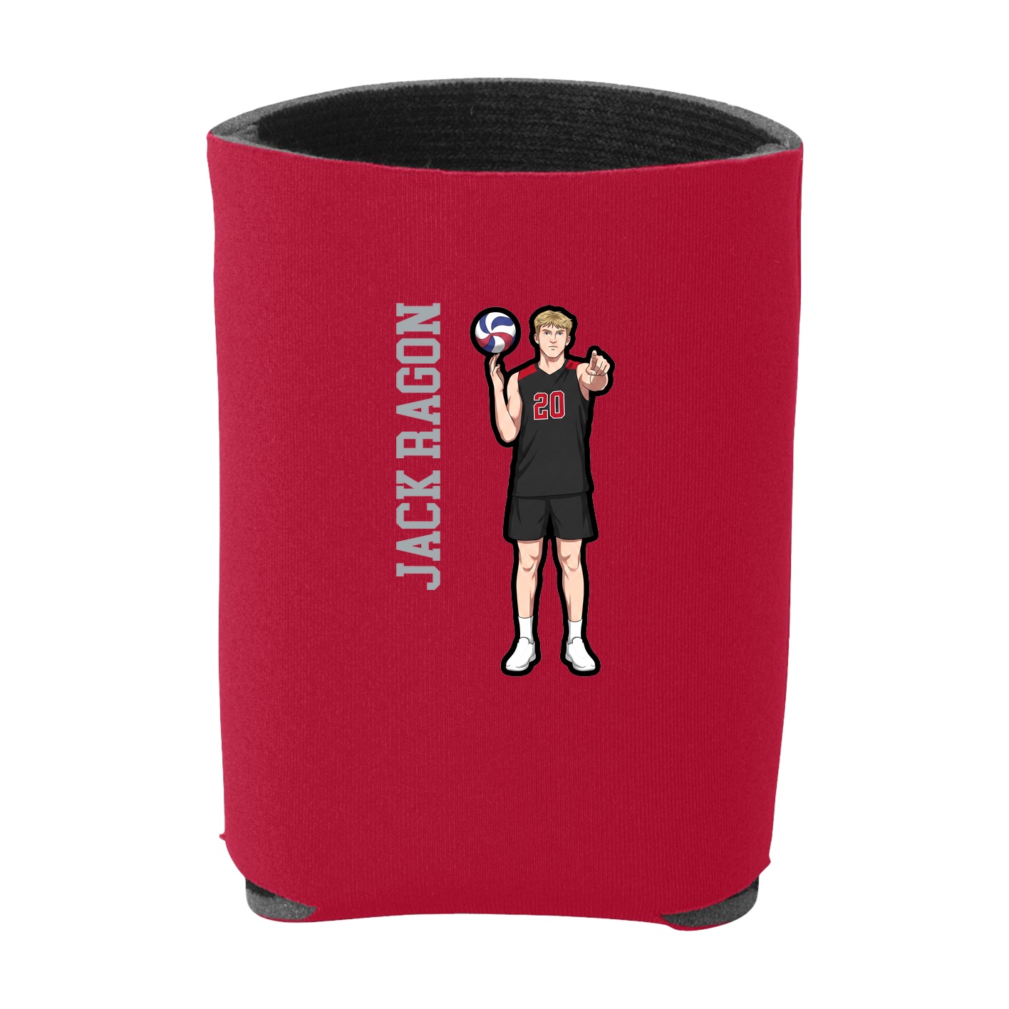 Can Holder — Name Vertical in Red