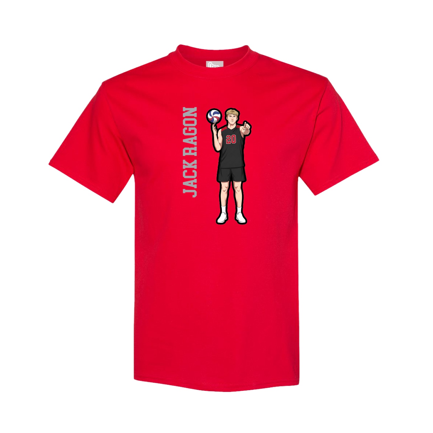 Youth Tee — Name Vertical in Red