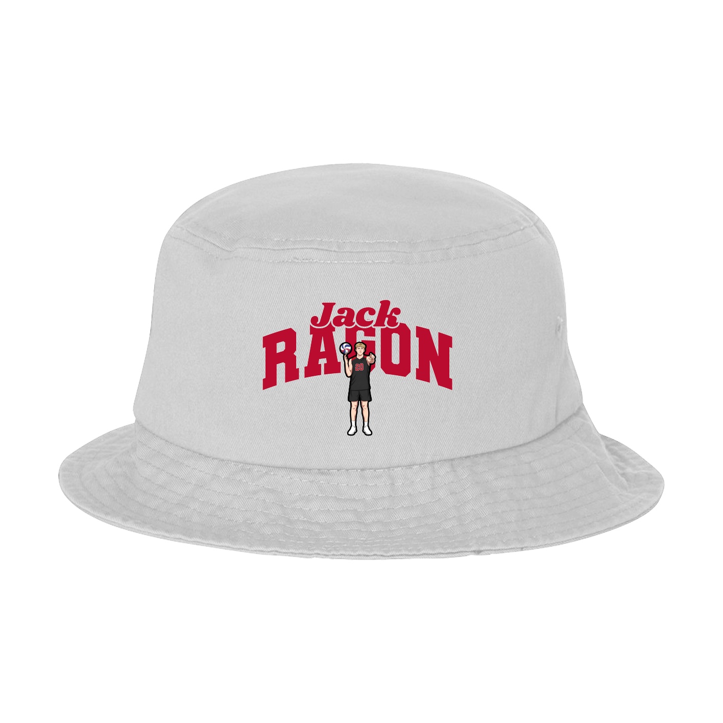Bucket Cap — Signature Arch in White