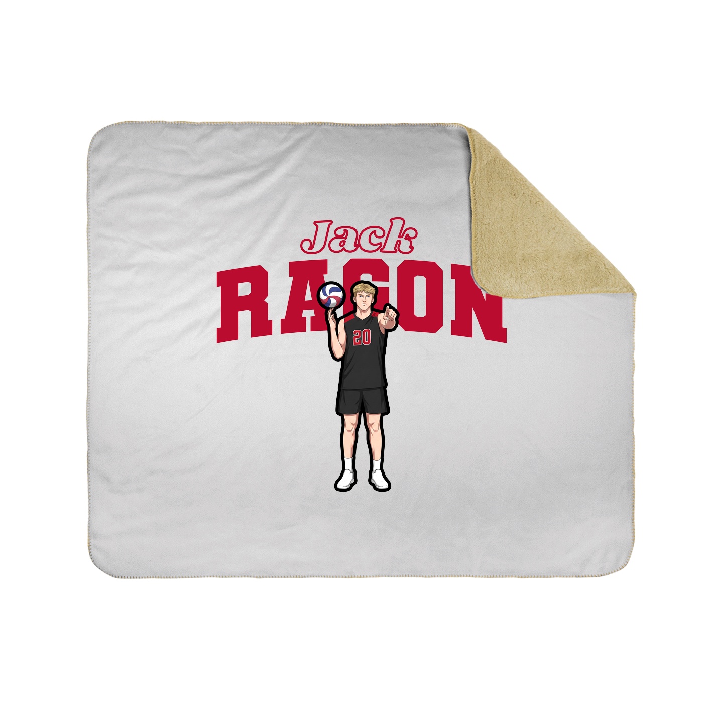 Throw Blanket — Name Arch in White