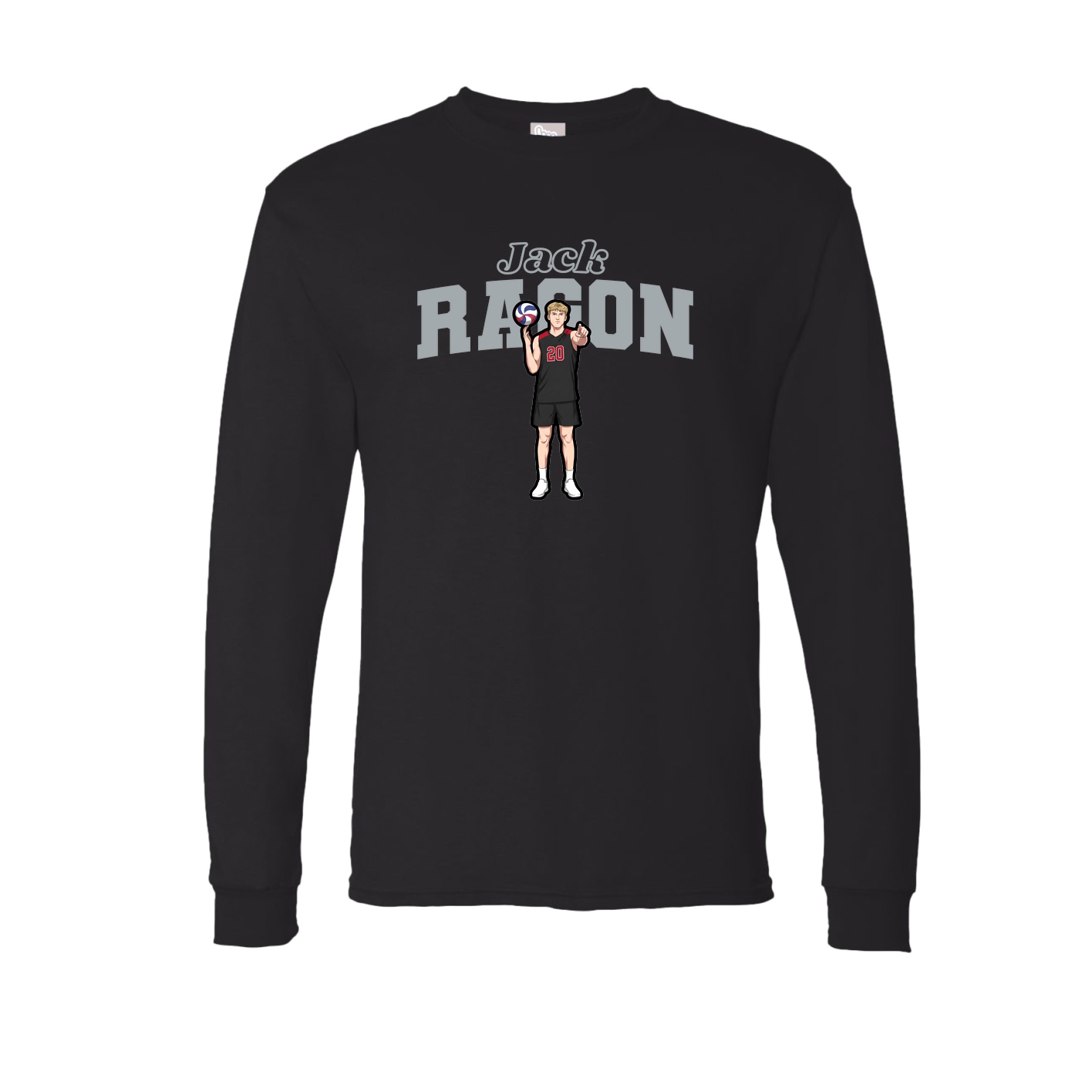 Long Sleeve Tee — Name Arch in Black