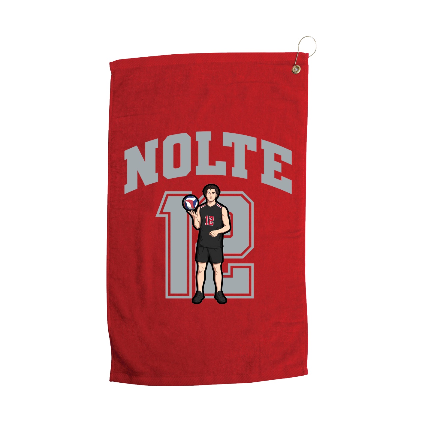 Golf Towel — Number in Red