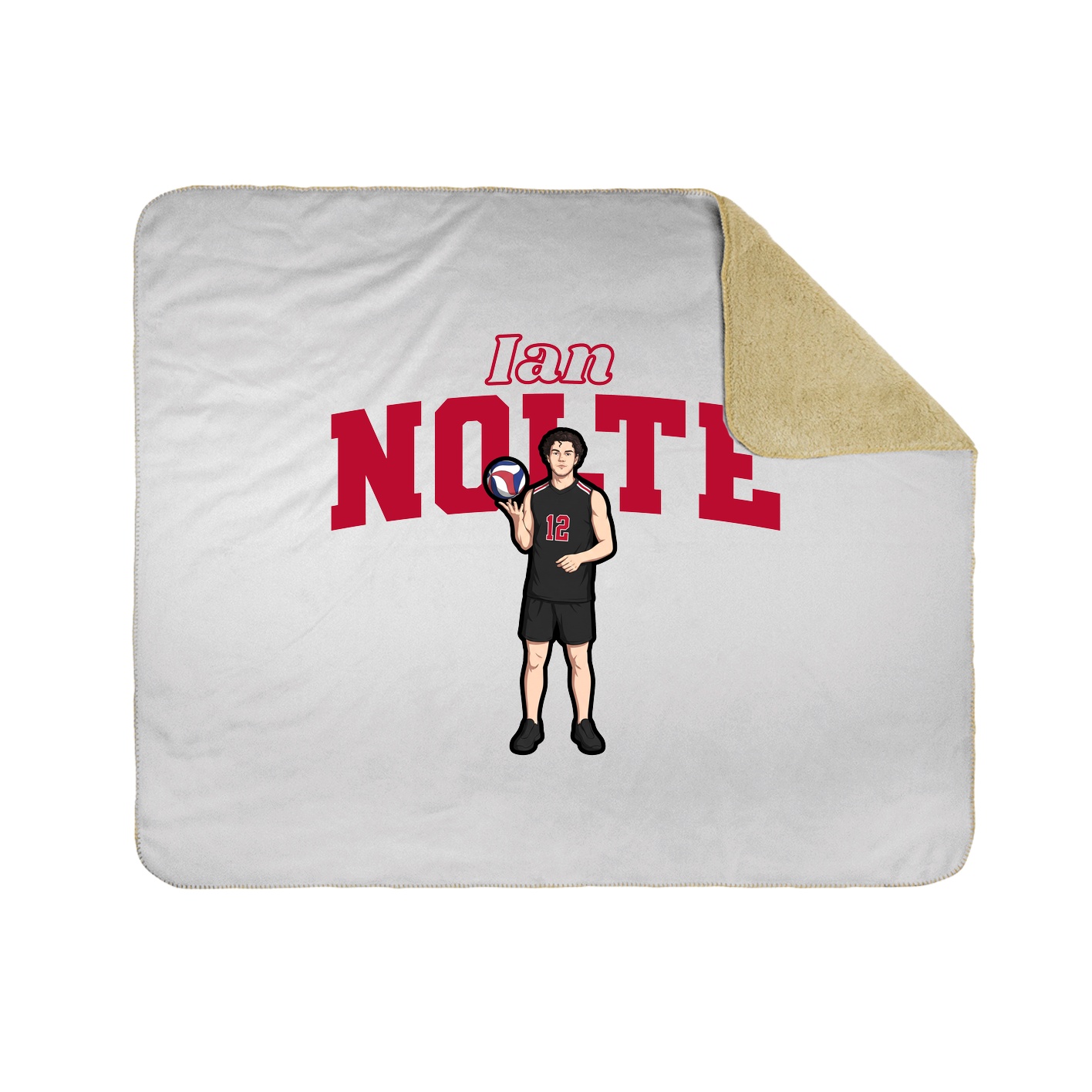Throw Blanket — Name Arch in White