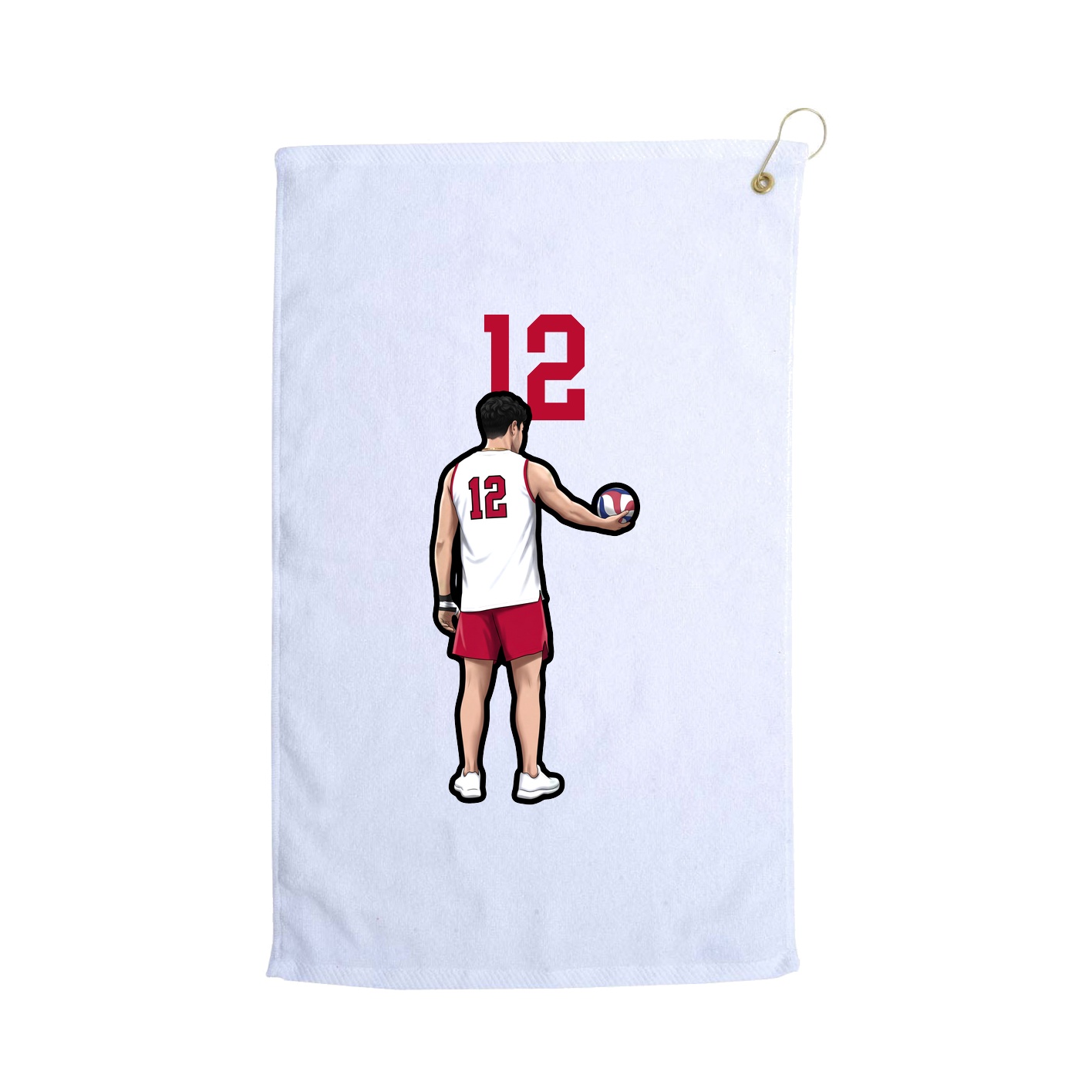 Golf Towel — Number Top in White