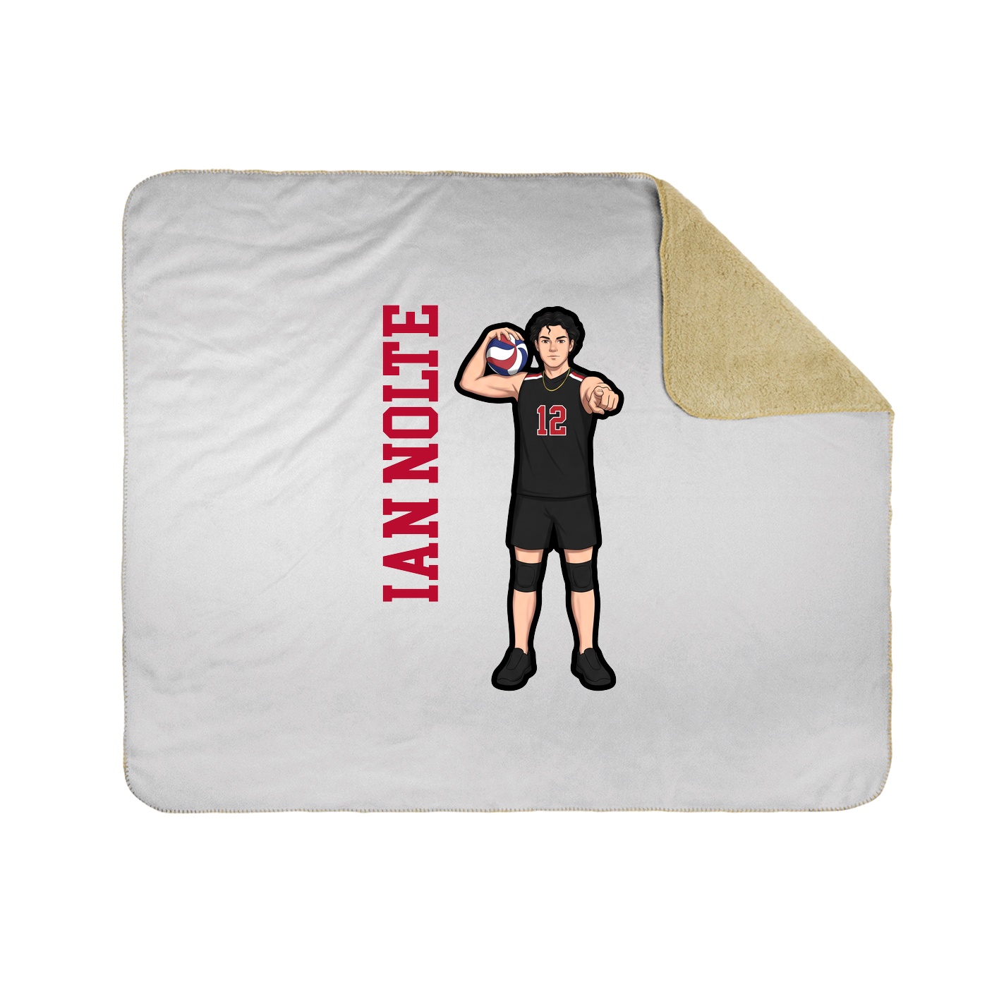 Throw Blanket — Name Vertical in White