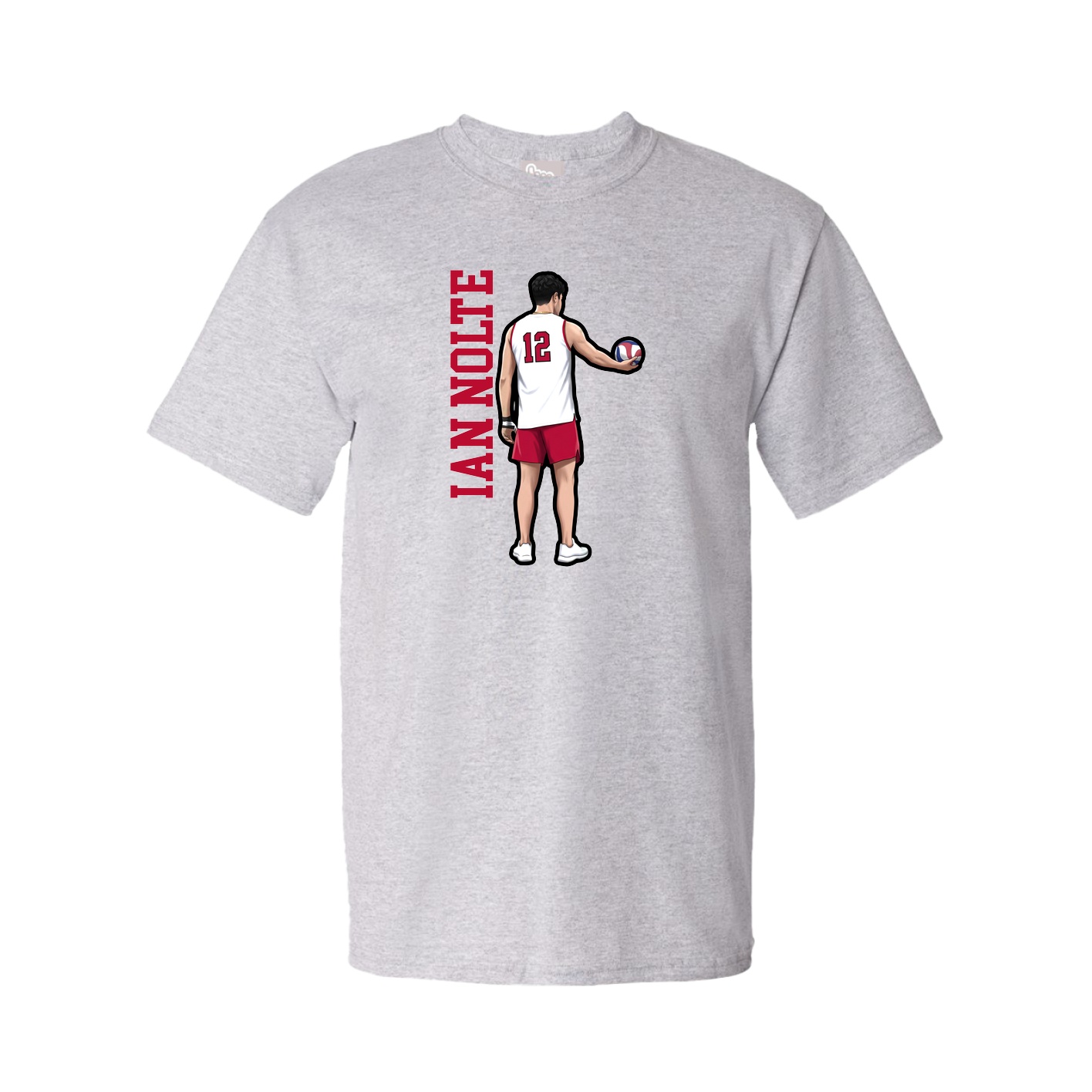 Tee — Name Vertical in Grey