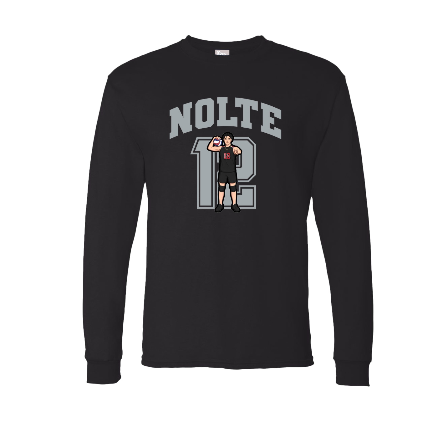Long Sleeve Tee — Number in Black